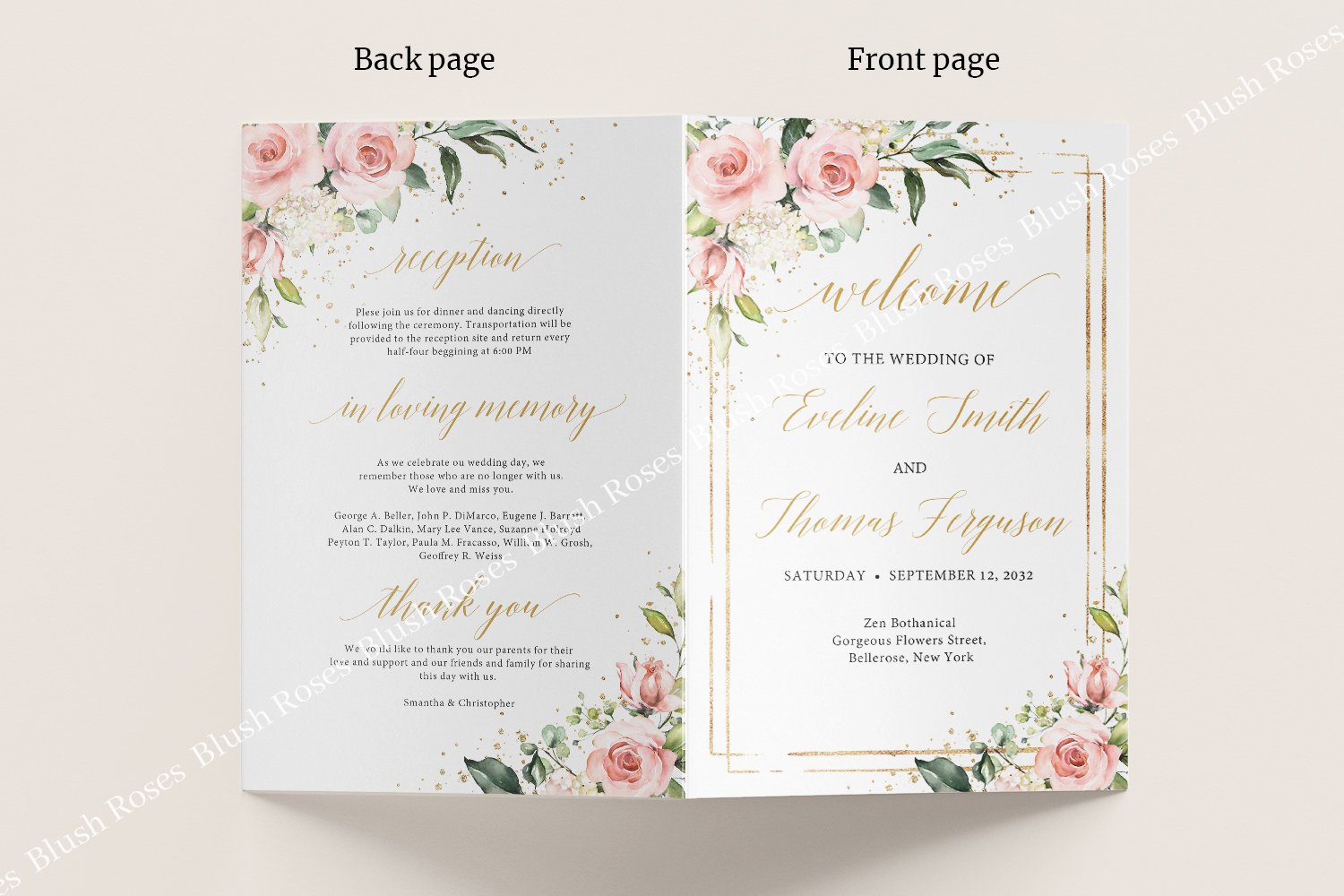 Wedding program front page | Honestweddingadvice.com