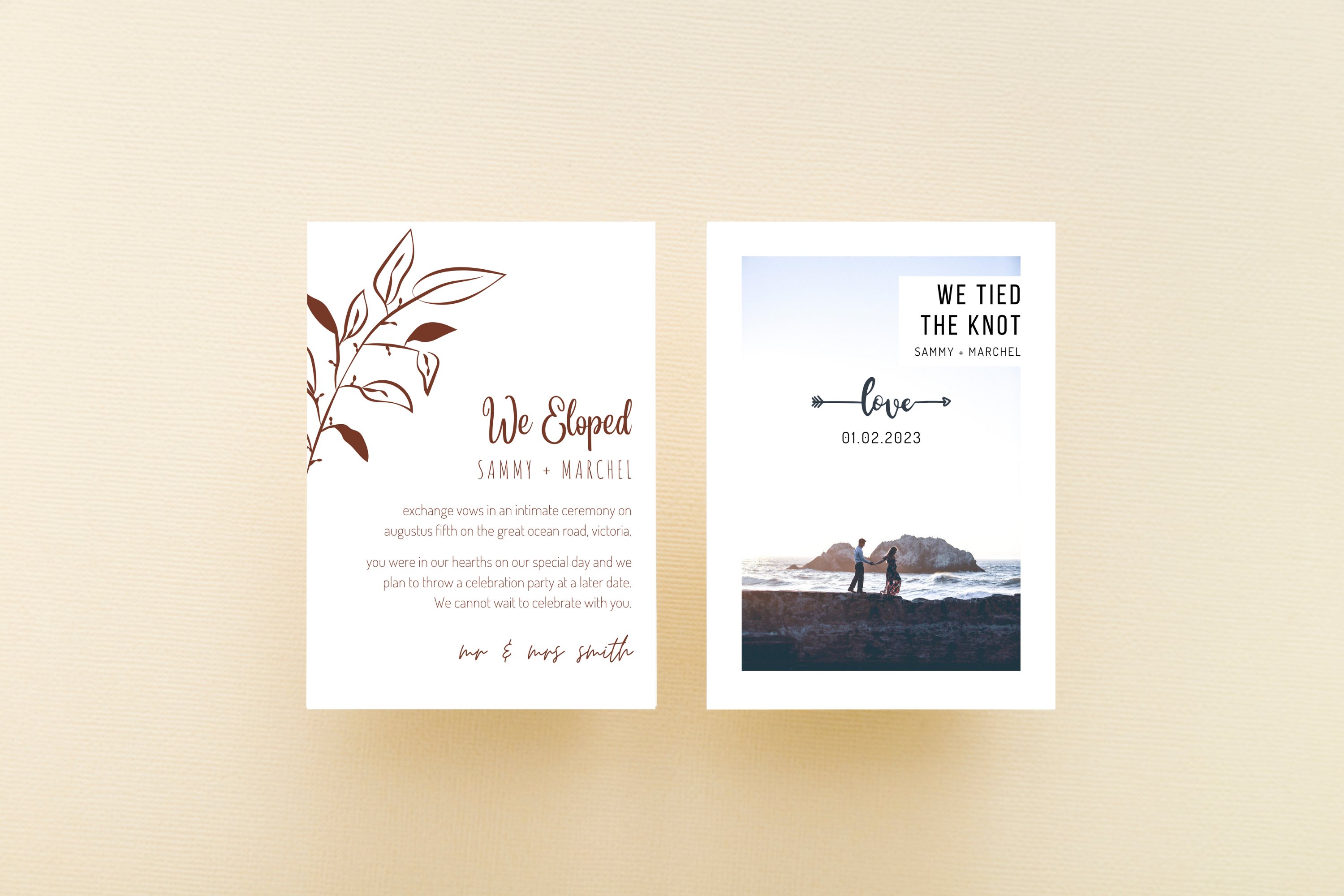Elopement Extravaganza: Our Tied-The-Knot Announcement Card