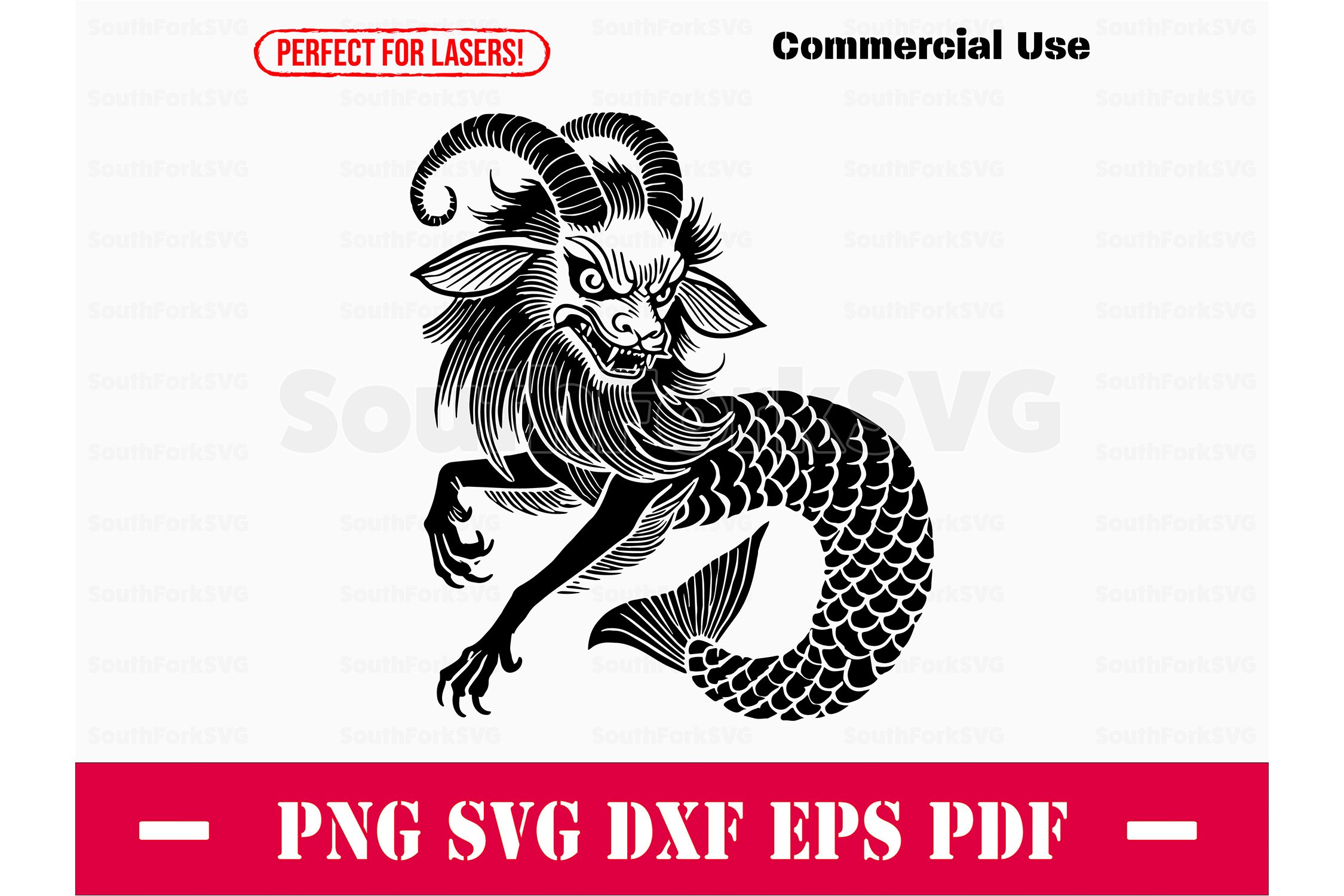 Capricorn Zodiac Sign Japanese Monster SVG PNG DXF EPS PDF