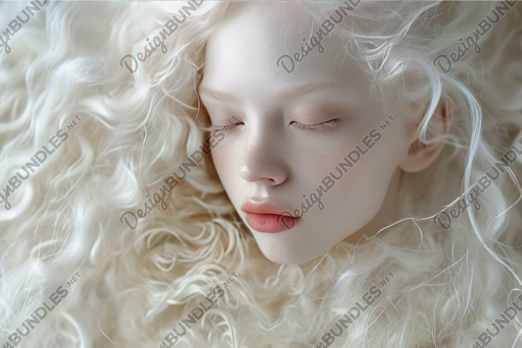 Delicate Albino pale skin girl. Generate ai