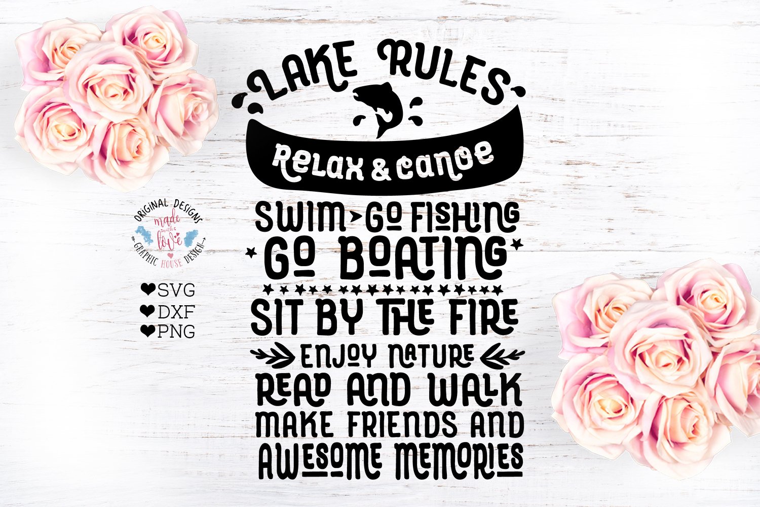 Lake Rules Cut File (240390) SVGs Design Bundles