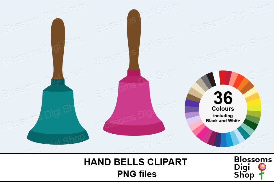 Hand Bell Clipart Black And White
