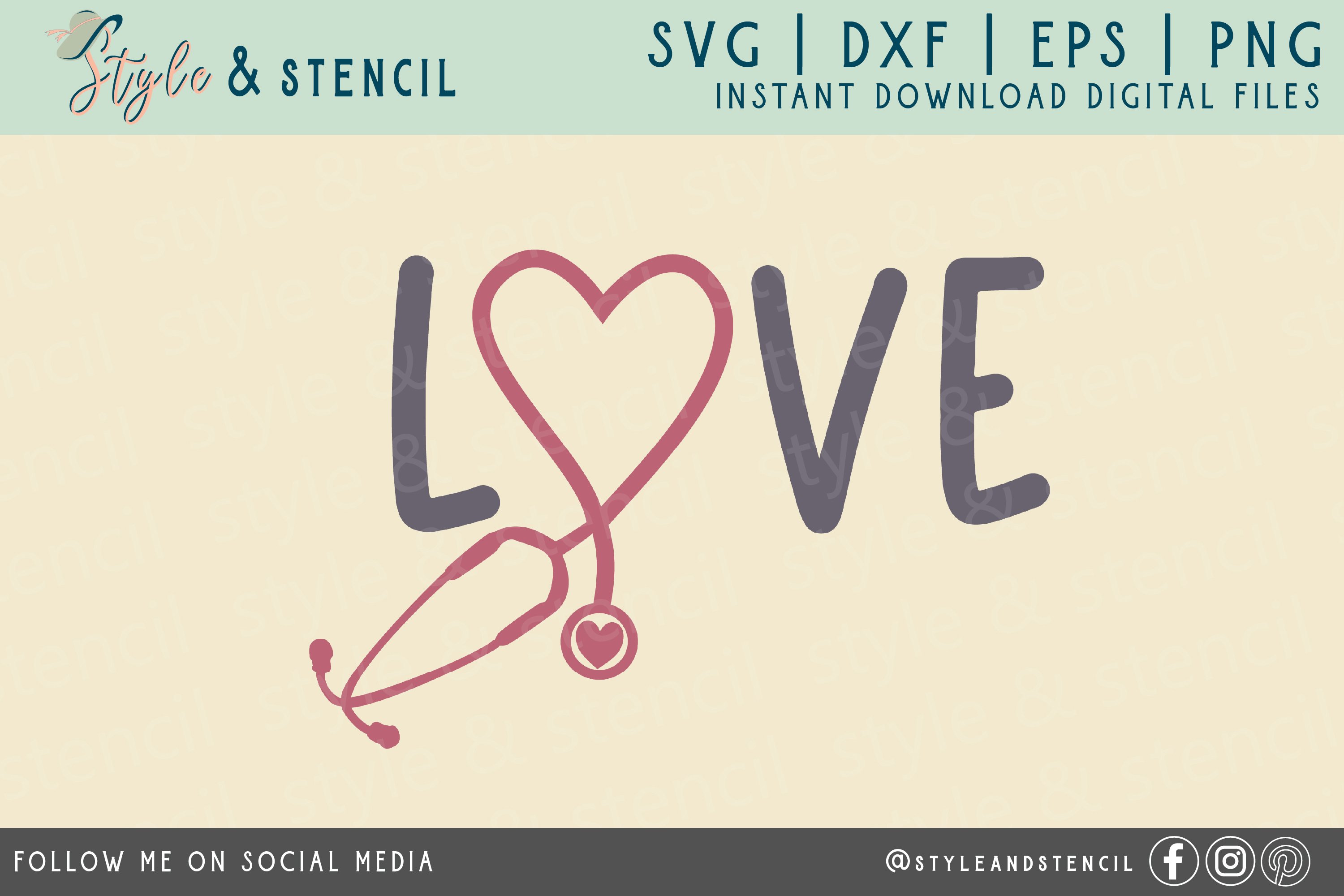 Stethoscope Heart Love SVG PNG, DXF, SVG, EPS, Cut File (1148100) Cut Files Design Bundles