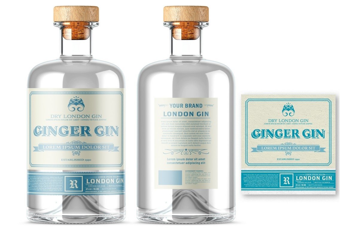 Vintage Liquor Bottle Packaging Layout (654895) Brochures Design