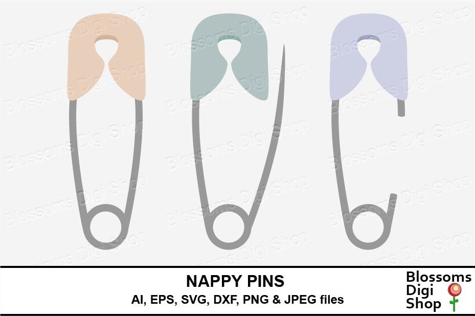 Nappy Pins (481533) Cut Files Design Bundles