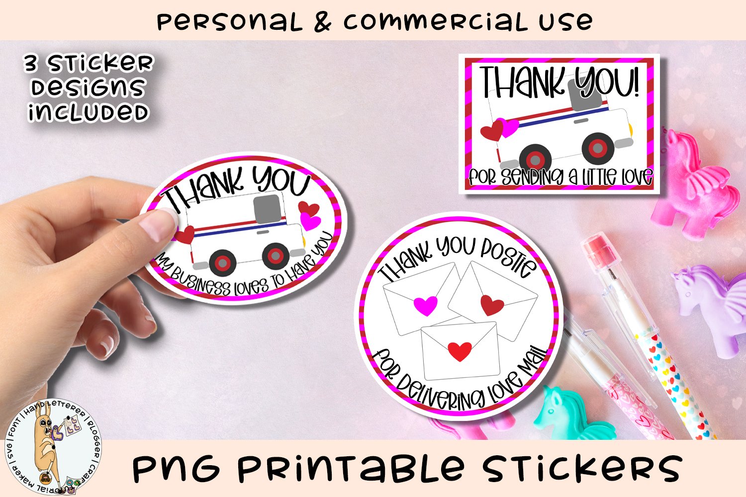 Thank You Mail Carrier Valentine Printable Stickers