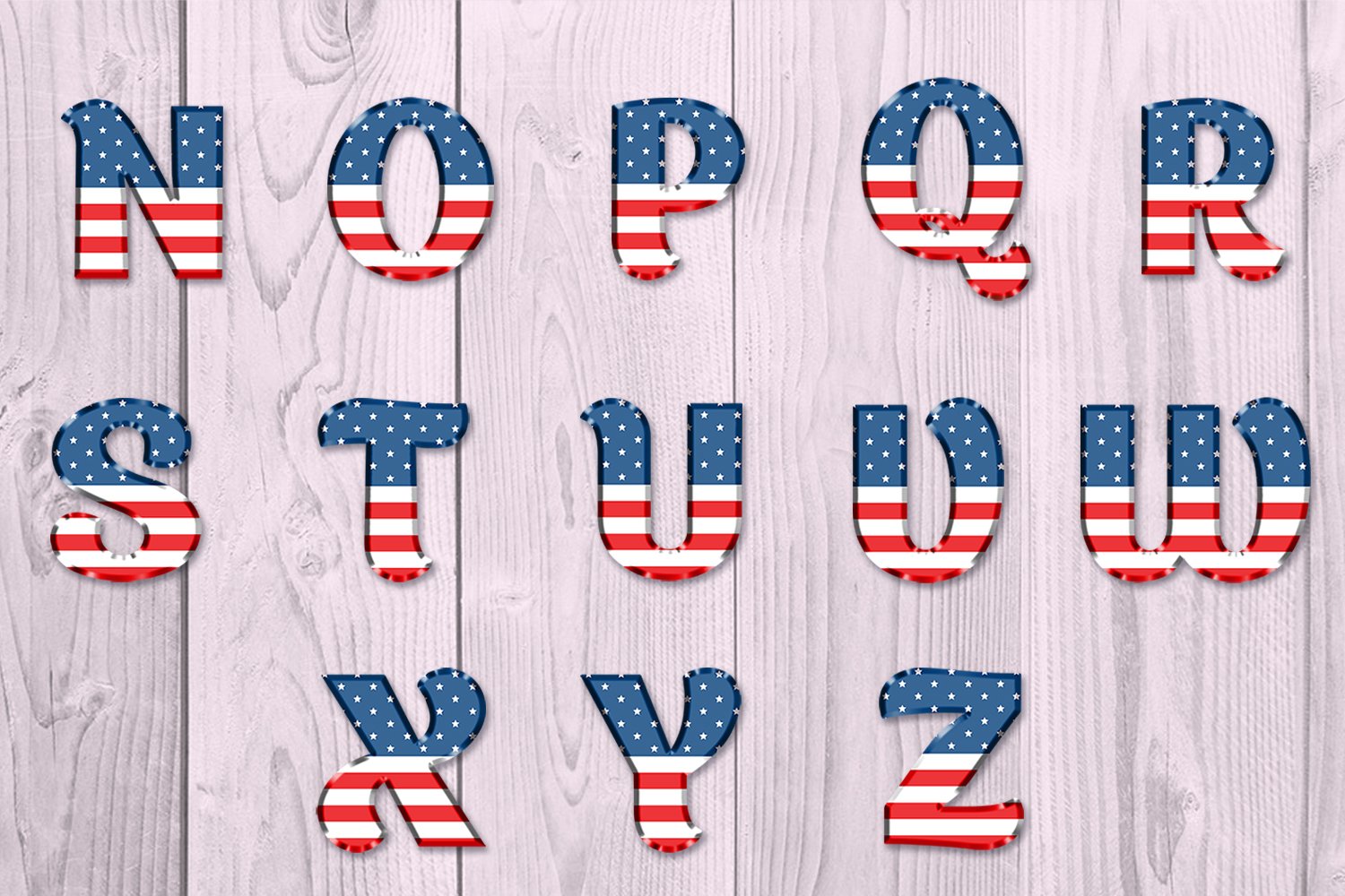 American Flag alphabet clipart Digital alphabet (267200) Illustrations Design Bundles