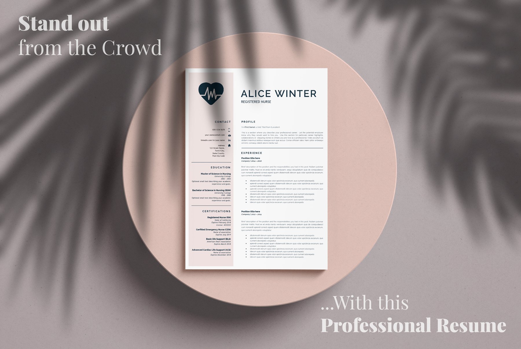 Download Nurse Resume Template For Word And Pages Medical Cv Cna 562683 Resume Templates Design Bundles