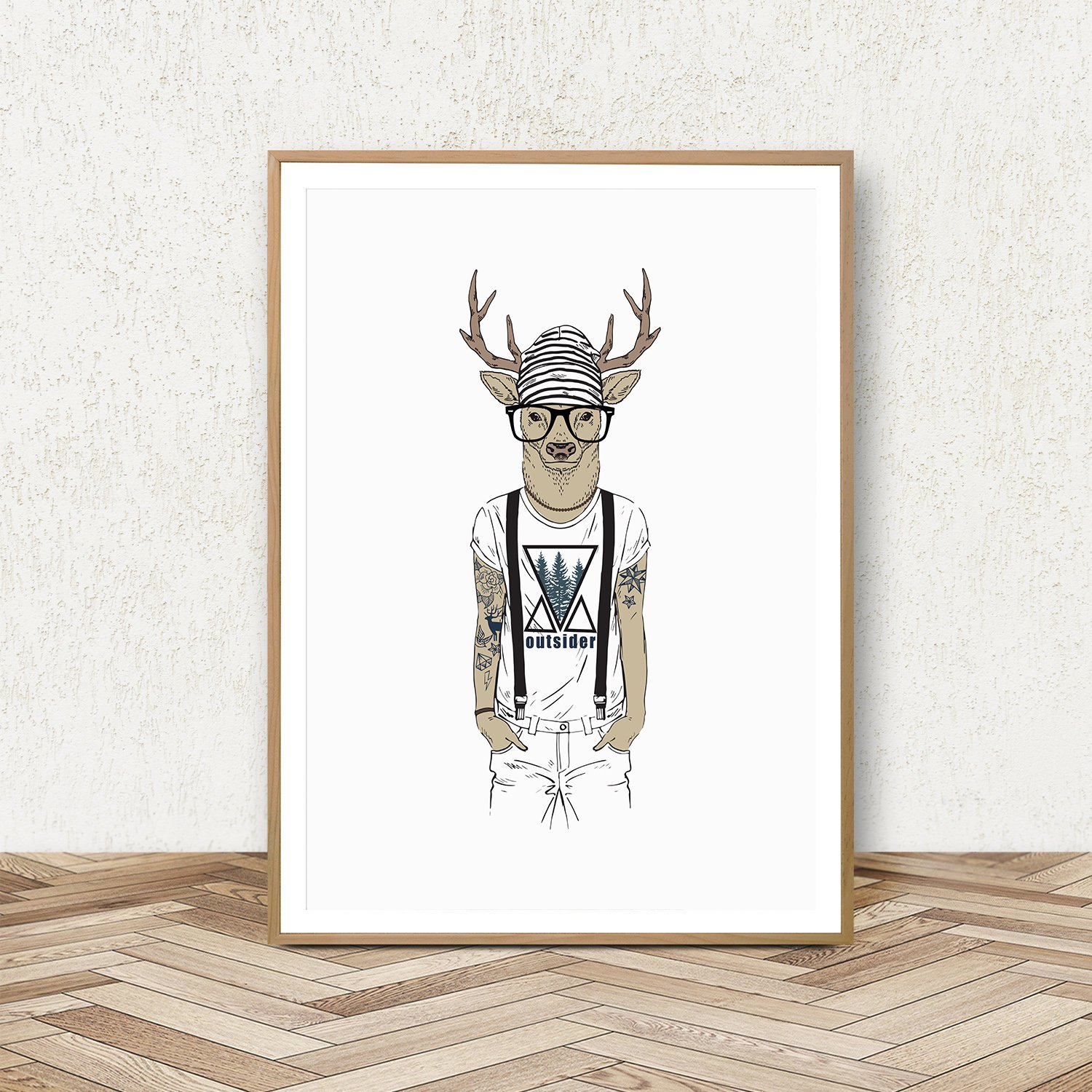 Hipster Wall Art, Funny Animal Prints, Hipster Animals (200139