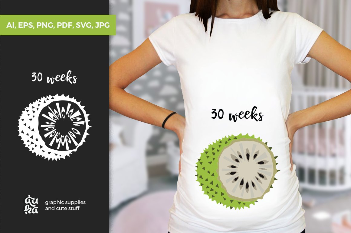 Pregnancy Week by Week SVG Cut Files Soursop