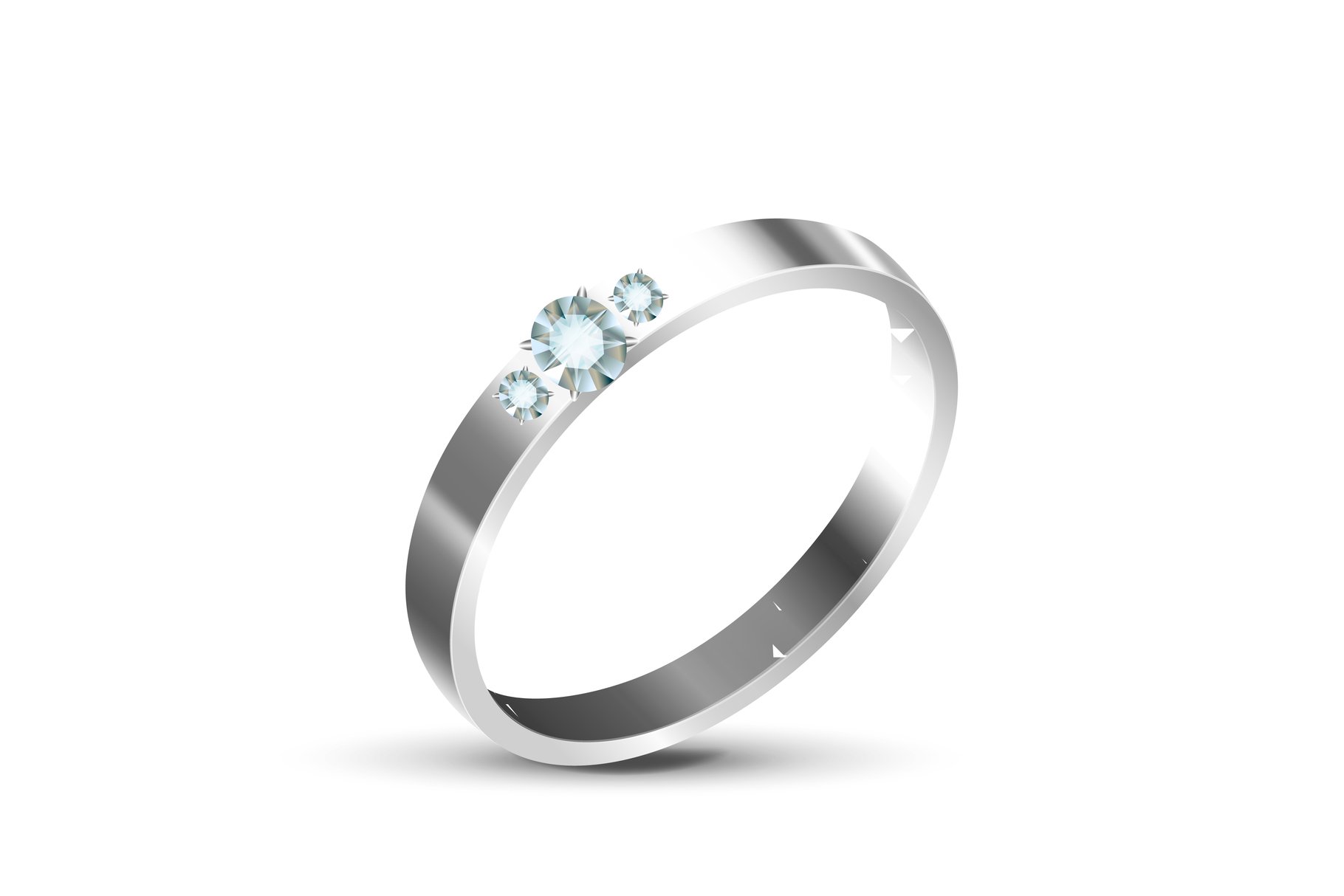 Download Classic Silver Or White Gold Diamond Ring Vector 692998 Illustrations Design Bundles