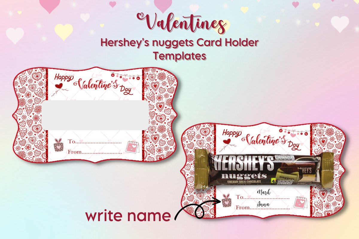 valentines-hershey-nugget-treat-box-template for Free Printable Hershey Nugget Wrapper Template Valentines Hershey' Nugget Treat Box Template for Free Printable Hershey Nugget Wrapper Template