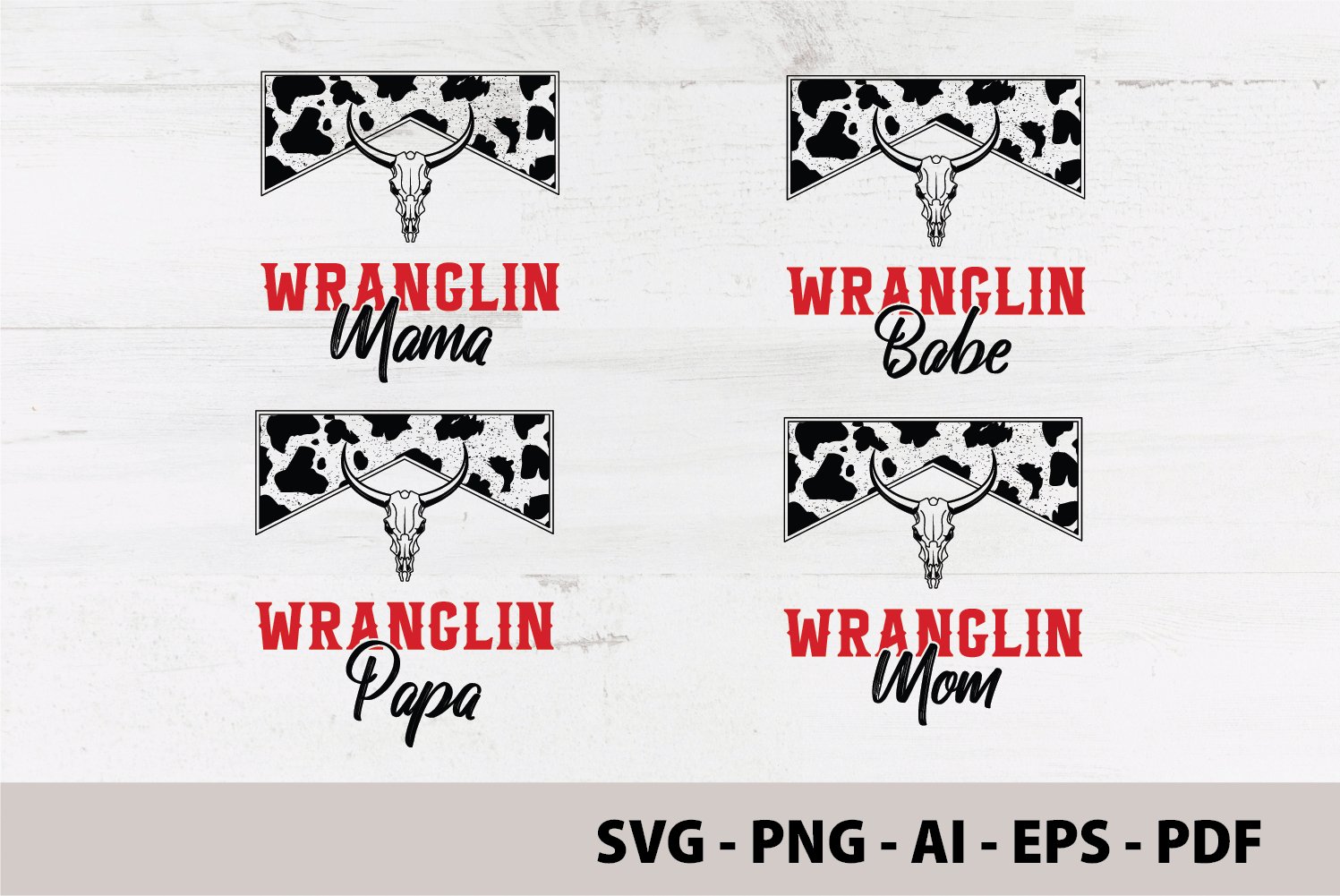 mamamaリピ　ボーンカフ　LOGO Mama Bear Bandana Bow | 030 | Digital File Download | SVG