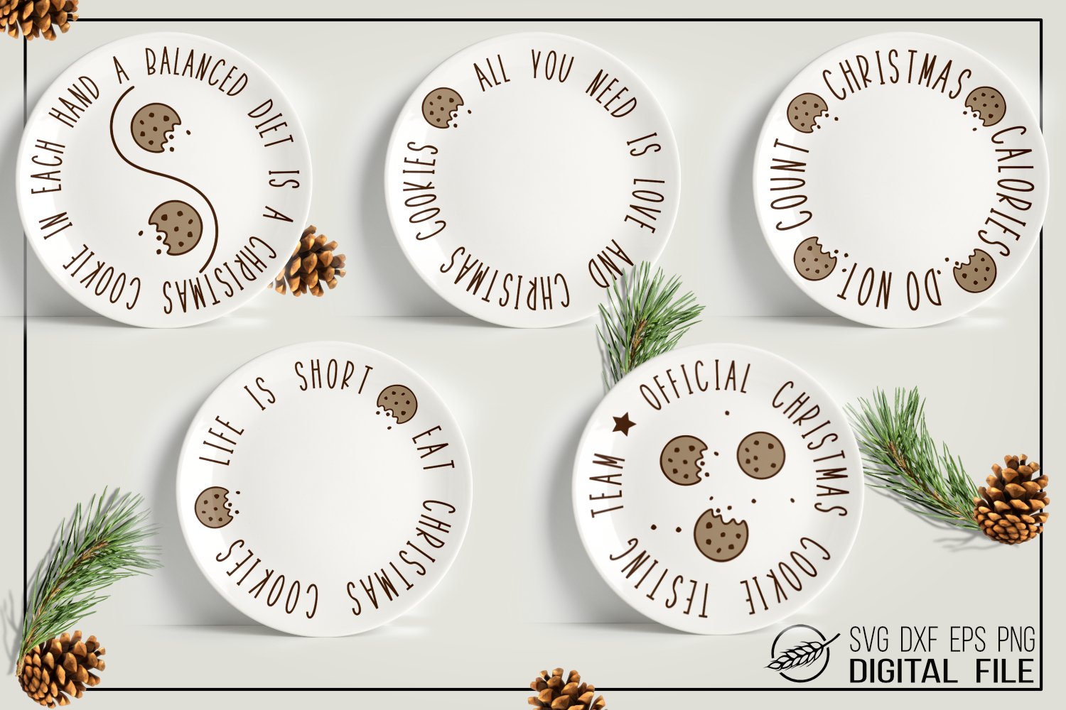 Christmas cookies plate designs, cut files (671320) | Cut Files ...