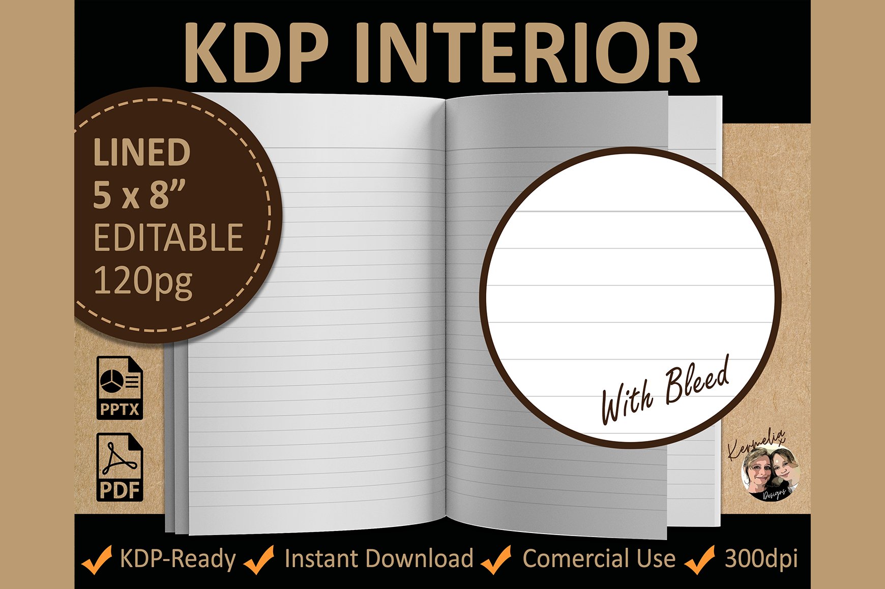5x8 Lined Interior Editable Template Amazon Kdp 1206309 Book Publishing Design Bundles