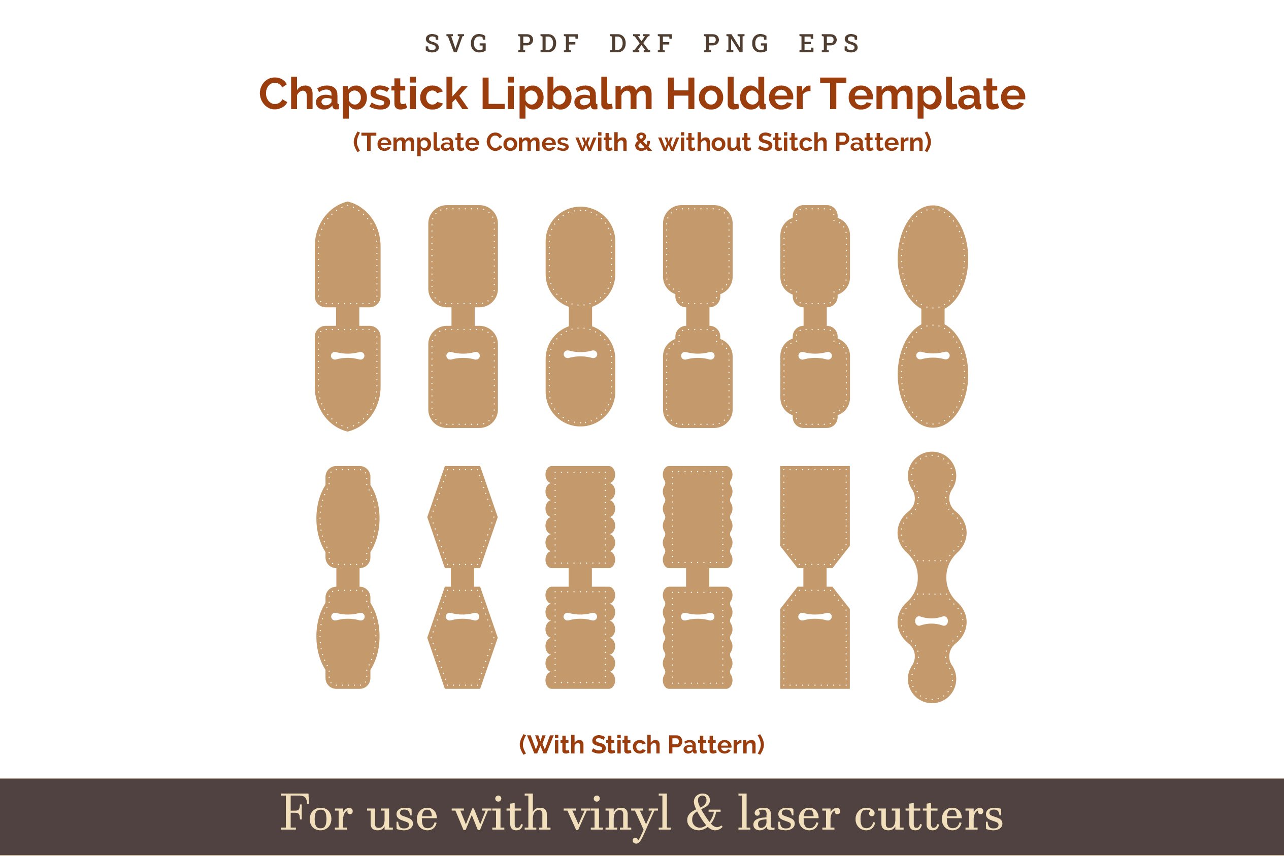 Lip Balm Holder Template SVG PDF, Chapstick Keychain Pattern