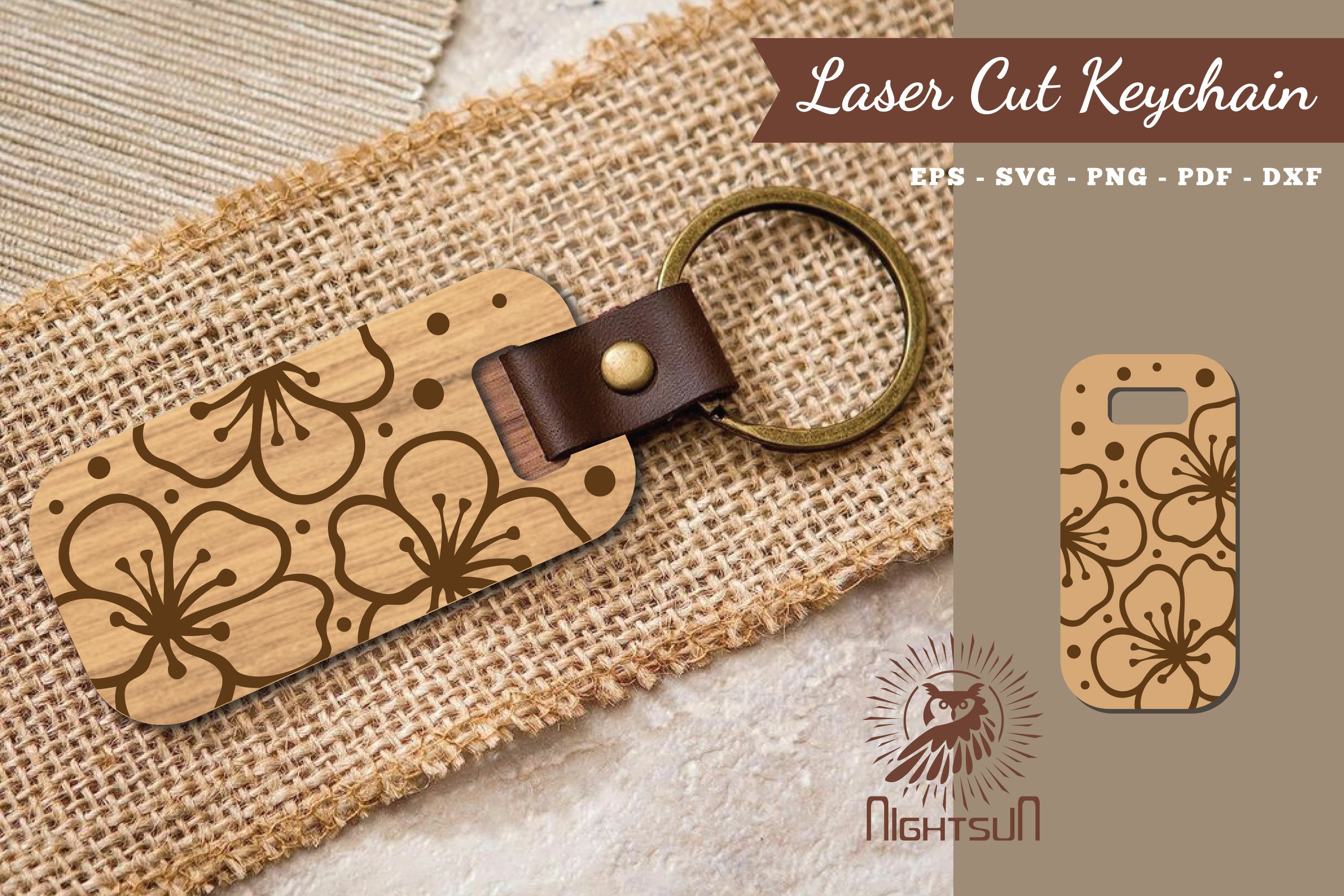 Cherry Blossom Laser Cut Keychain