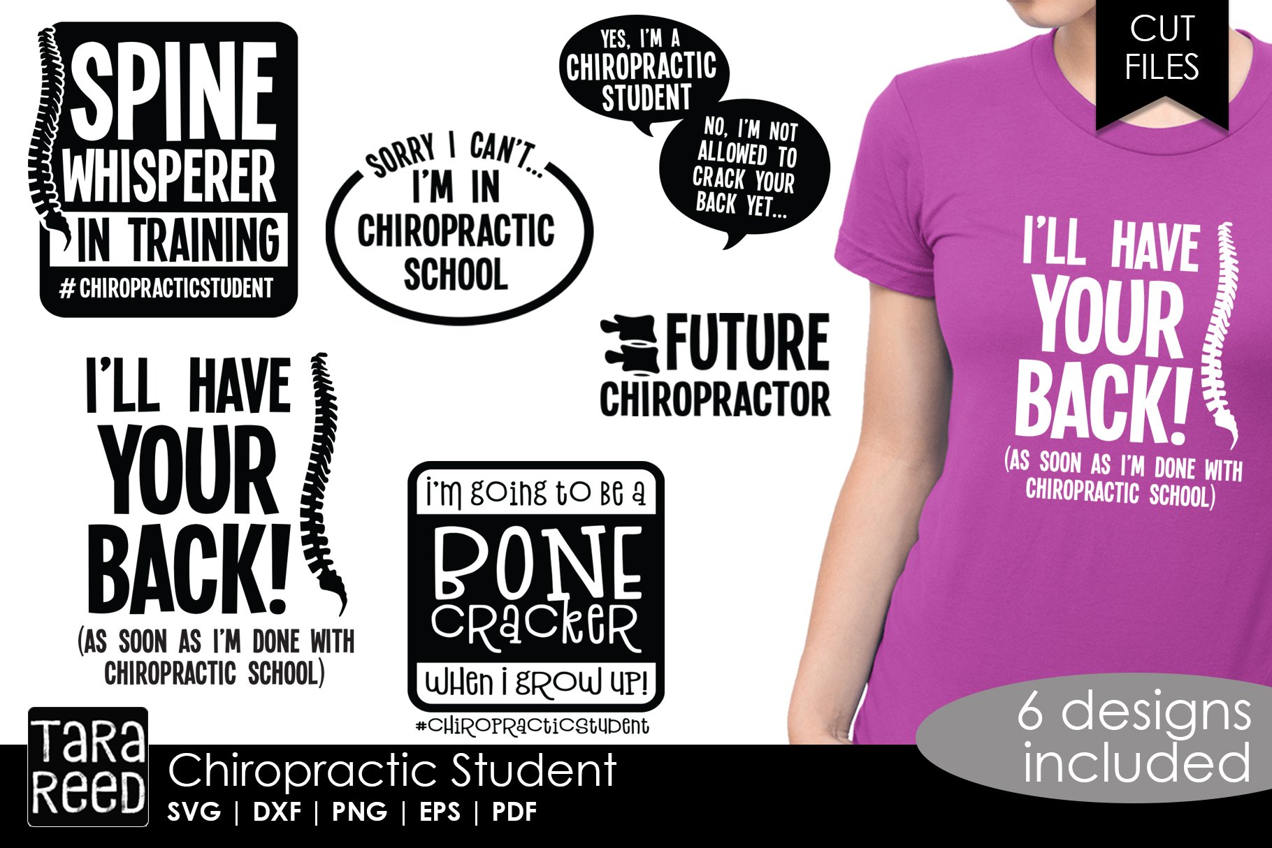 Chiropractic Student SVG and design files for crafters