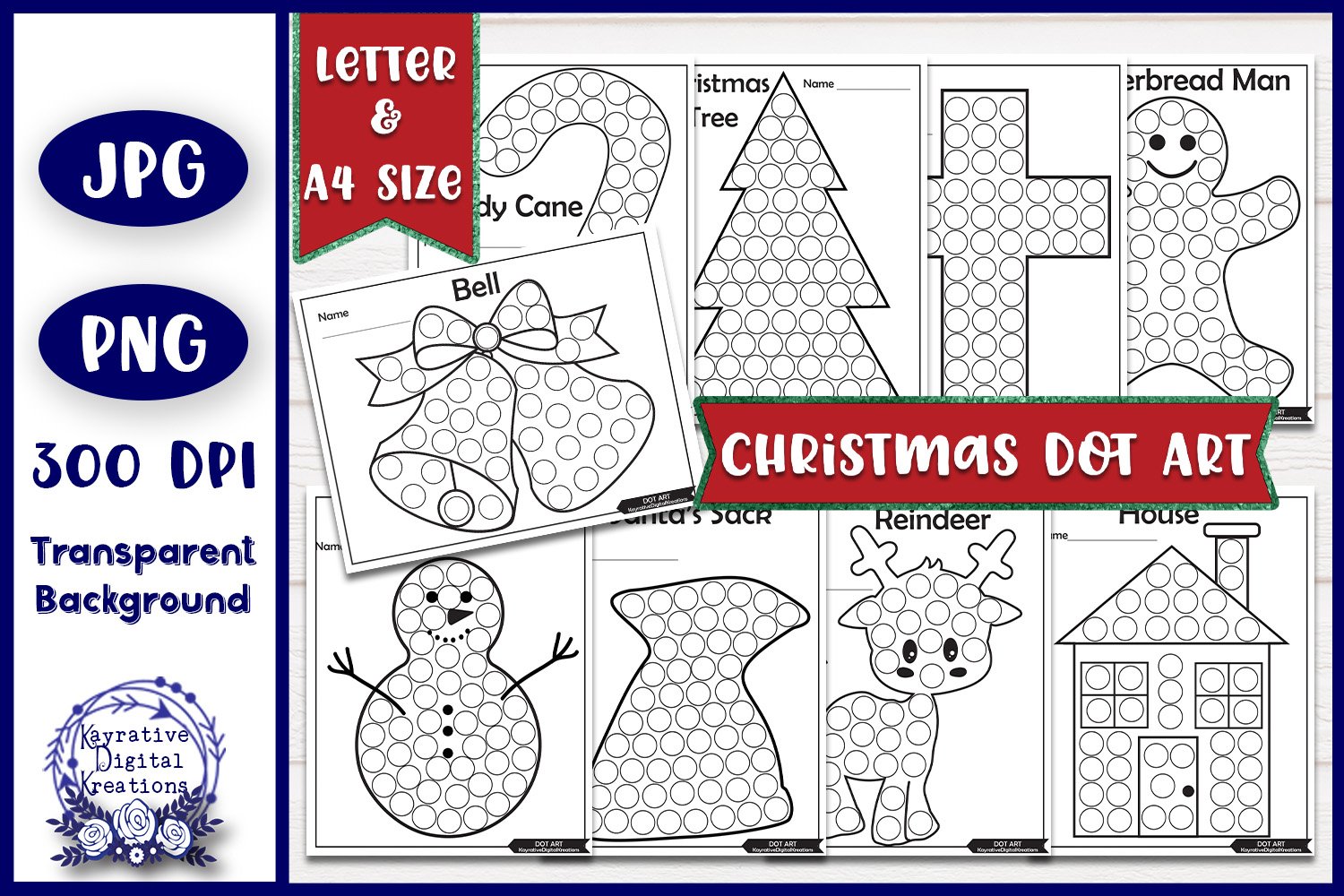 Printable Christmas Dot Art printable-christmas-dot-art