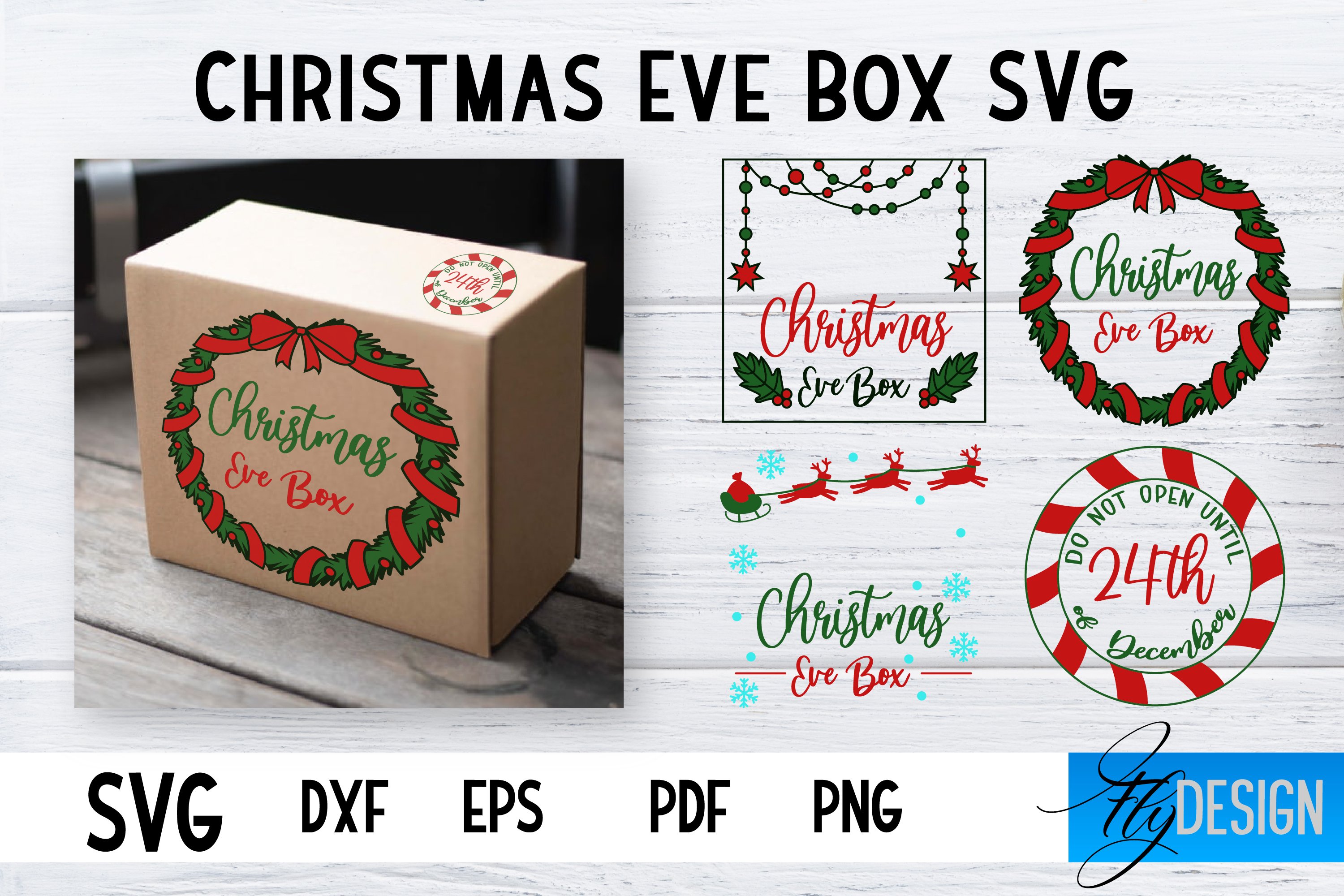Christmas Eve Box SVG | Gift Labels SVG