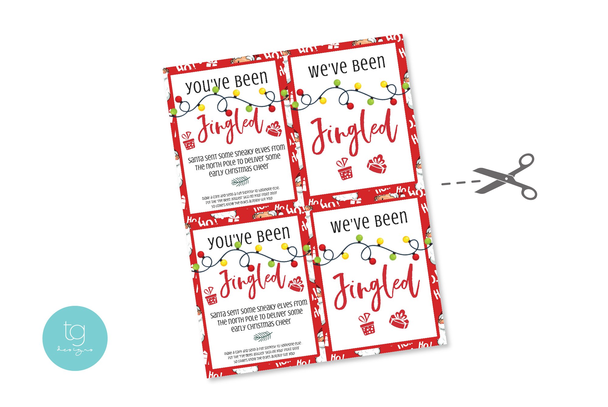 Christmas You've Been Jingled Printable Insert - PDF for You Ve Been Jingled Free Printable