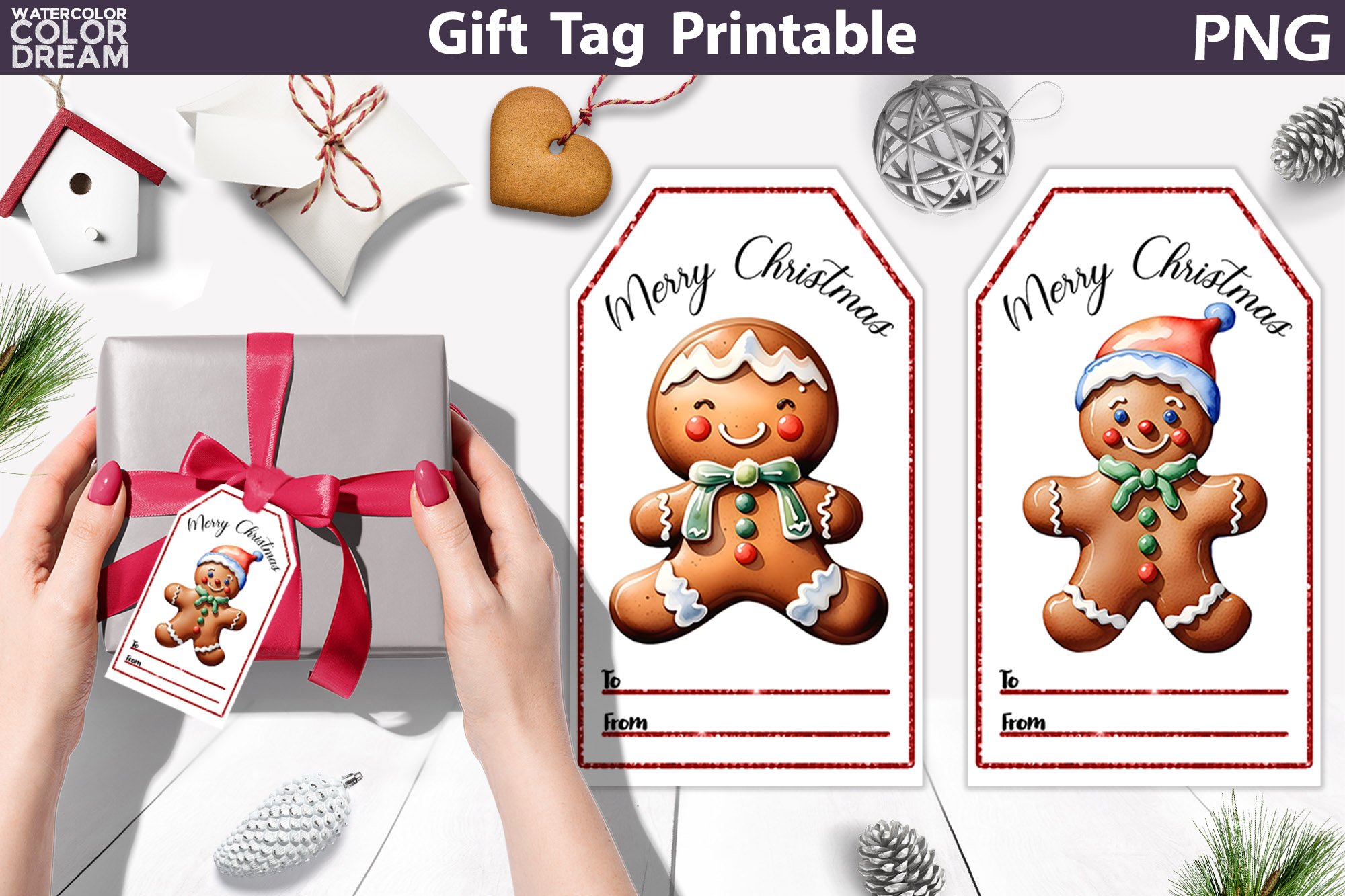 gingerbread gift tags | christmas tag printable