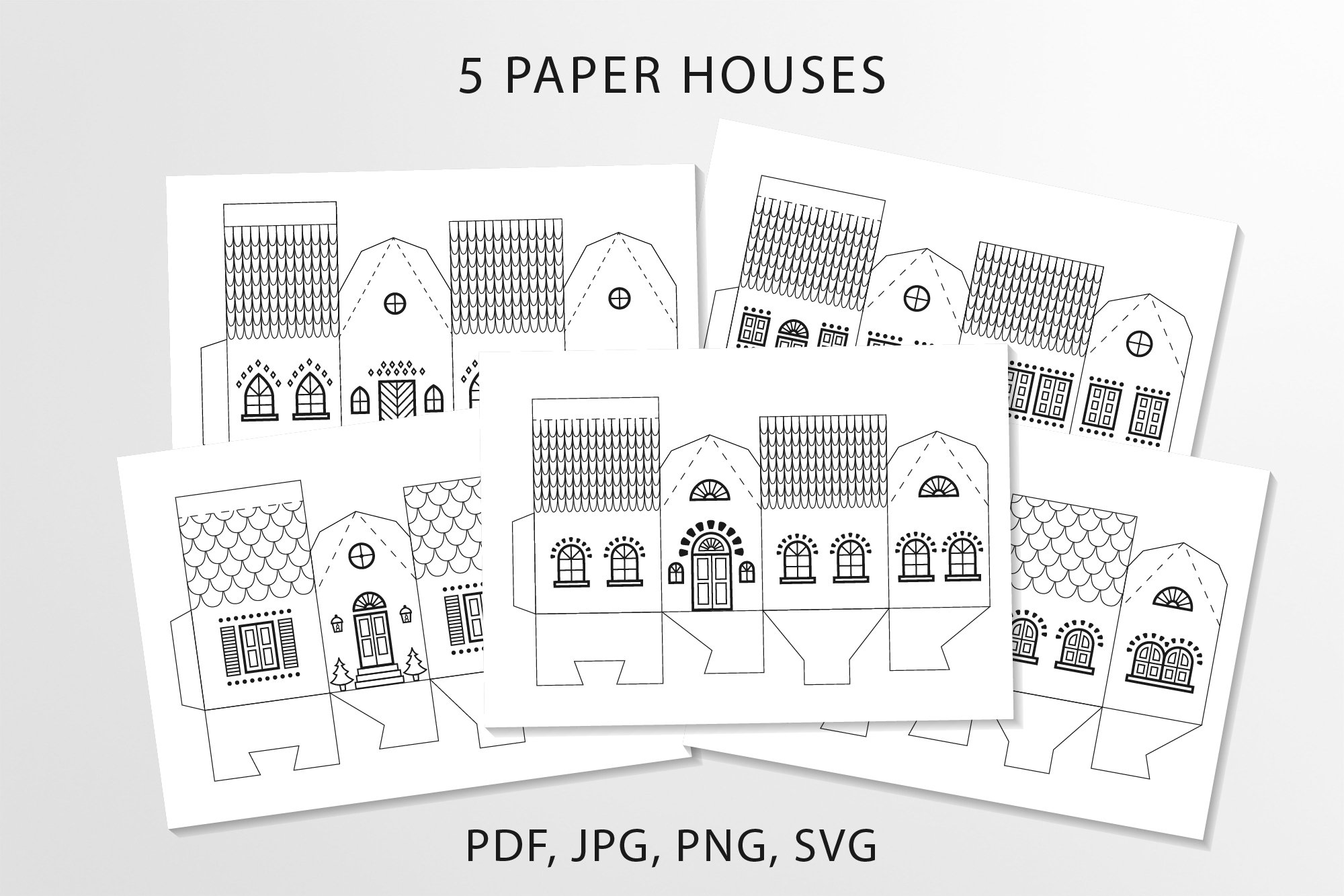 printable-christmas-village-for-coloring-diy-paper-cut-svg for Free Printable Christmas Village Templates Printable Christmas village for coloring, DIY paper cut SVG for Free Printable Christmas Village Templates