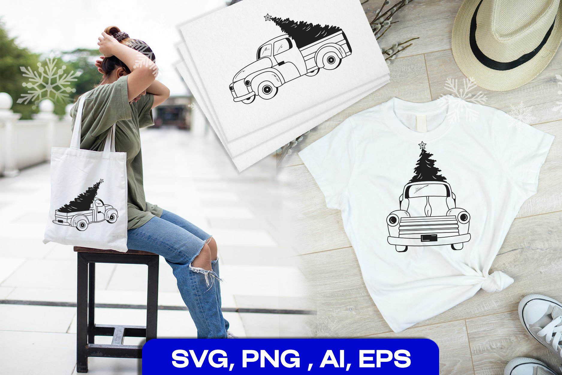 Christmas Vintage Truck Collection SVG (2256985) | Vectors | Design Bundles