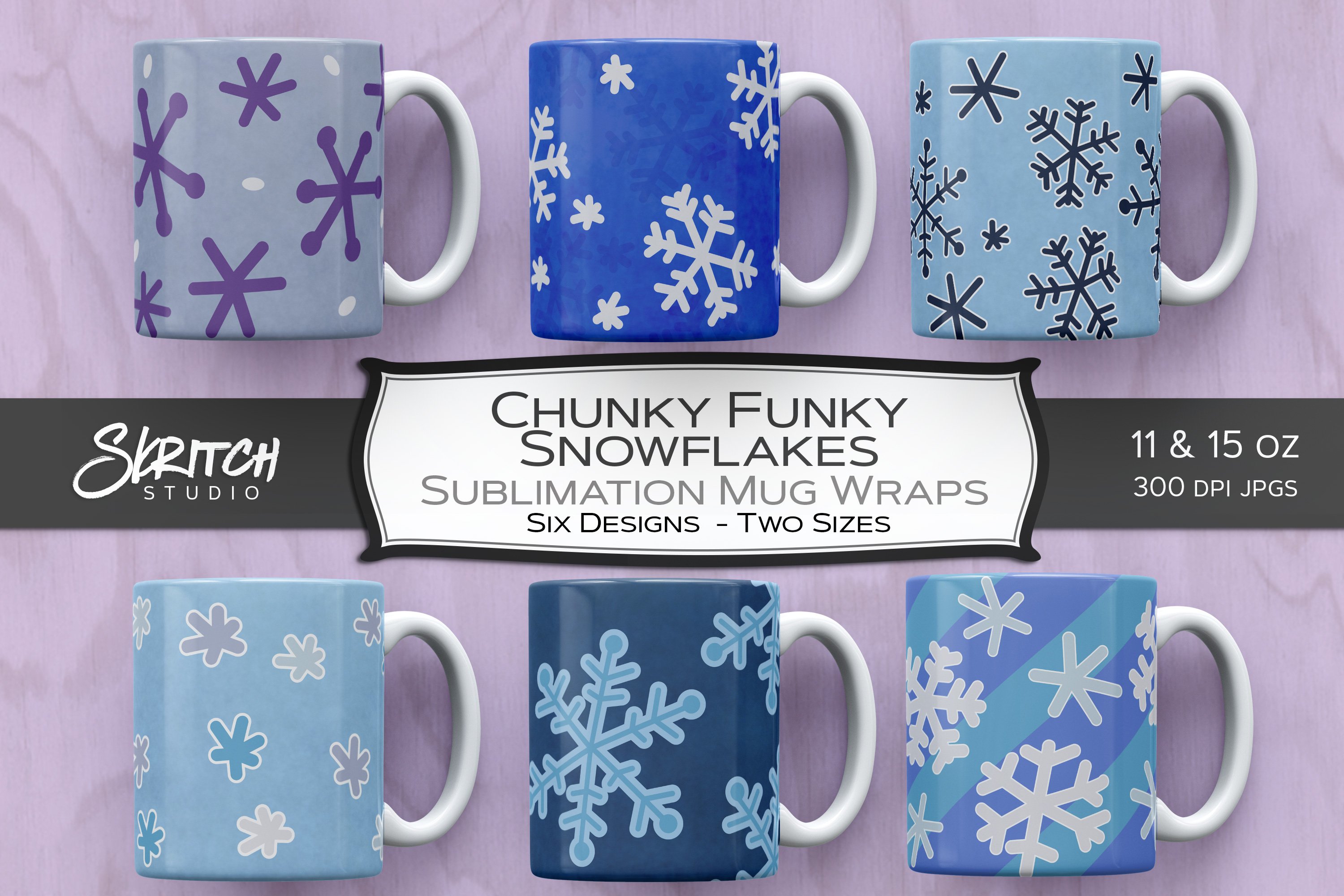 Chunky Funky Snowflake Sublimation Mug Wraps (1743788) | Sublimation ...