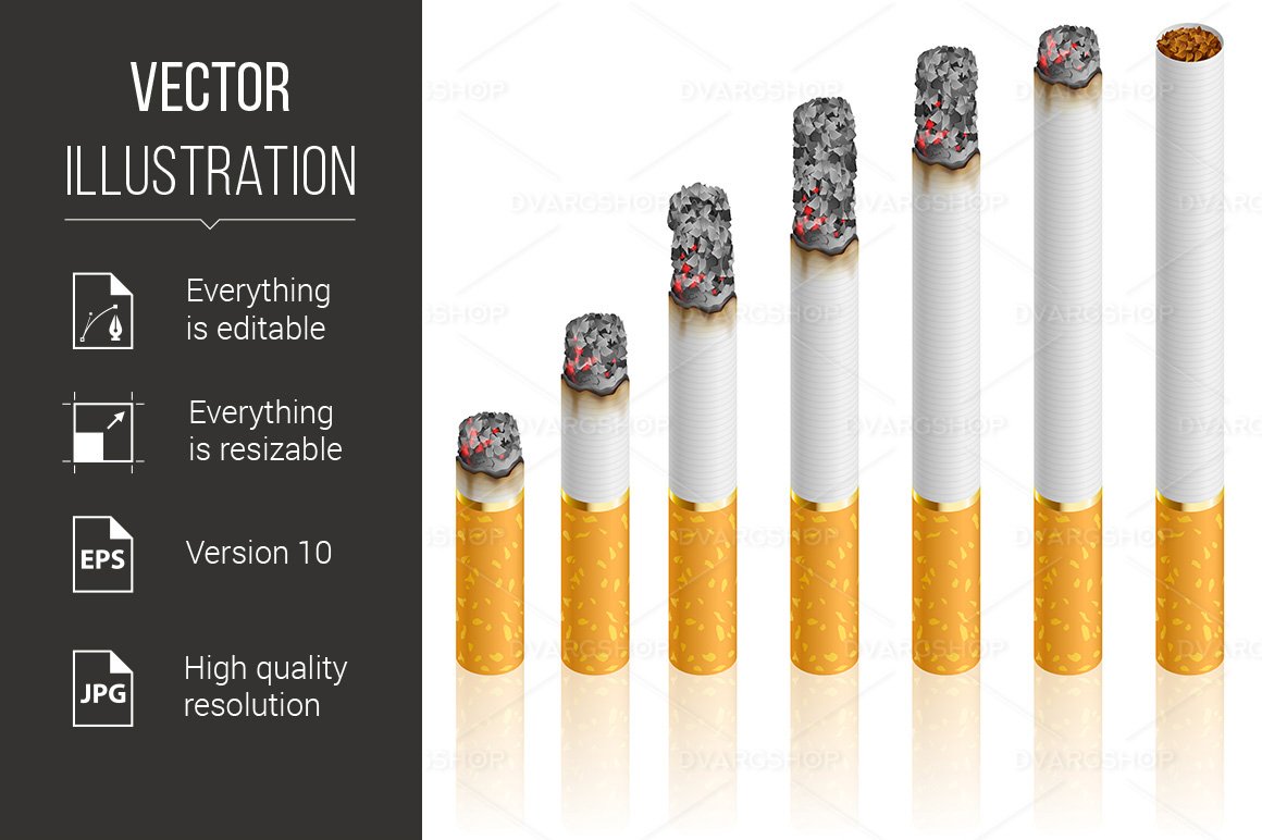 everything in a cigarette Set of Cigarettes