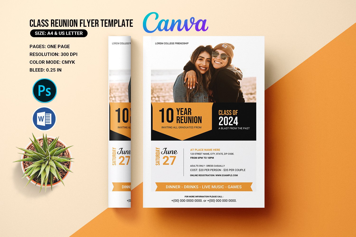 Class Reunion Flyer Template. MS Word, Photoshop & Canva class-reunion-flyer-template-ms-word-photoshop-canva