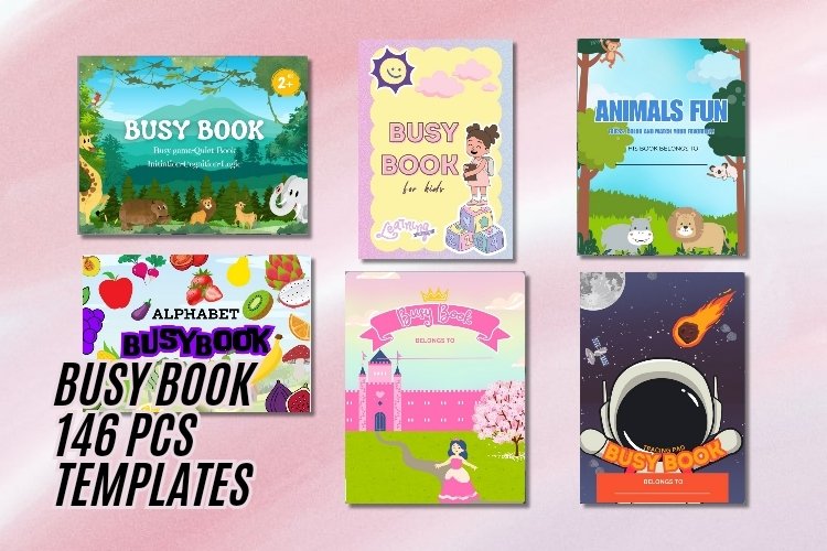 6 PCS BUSY BOOK TEMPLATES FOR KIDS| CANVA TEMPLATES EDITAB for Free Printable Busy Book Templates