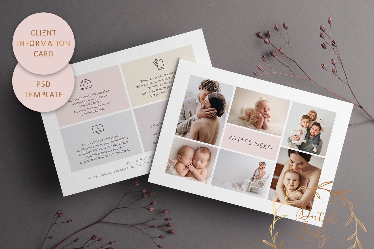 Client Info Photo Card #001 Adobe Photoshop Template