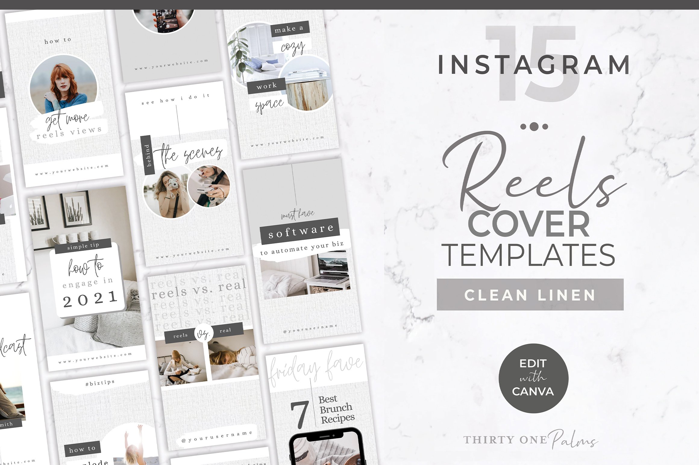 Instagram Reels Template for Canva | White Linen (1476708) | Instagram |  Design Bundles