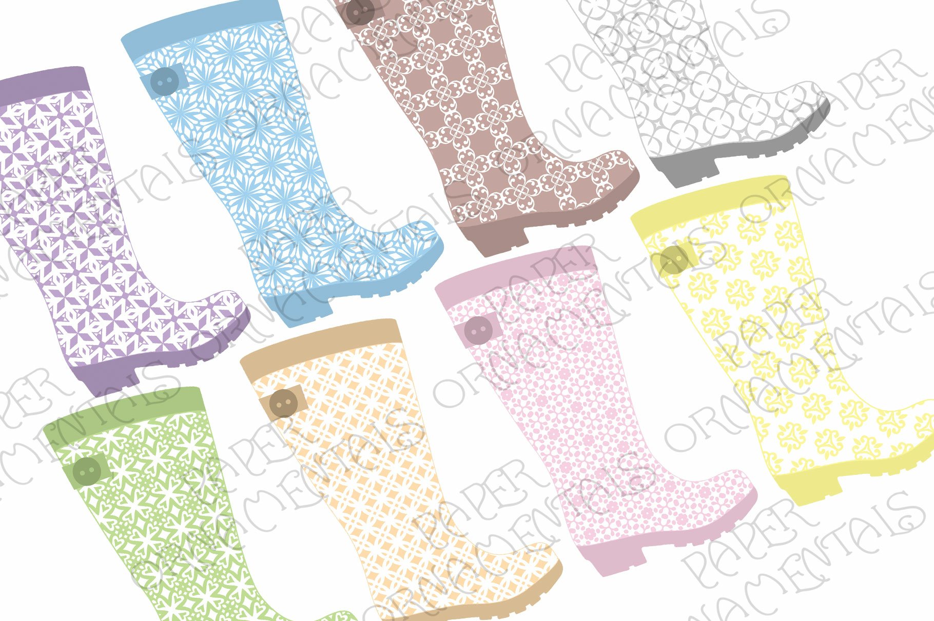 Clip Art, Rain Boot Clipart, Pastel Rain Boots Mini Bundle