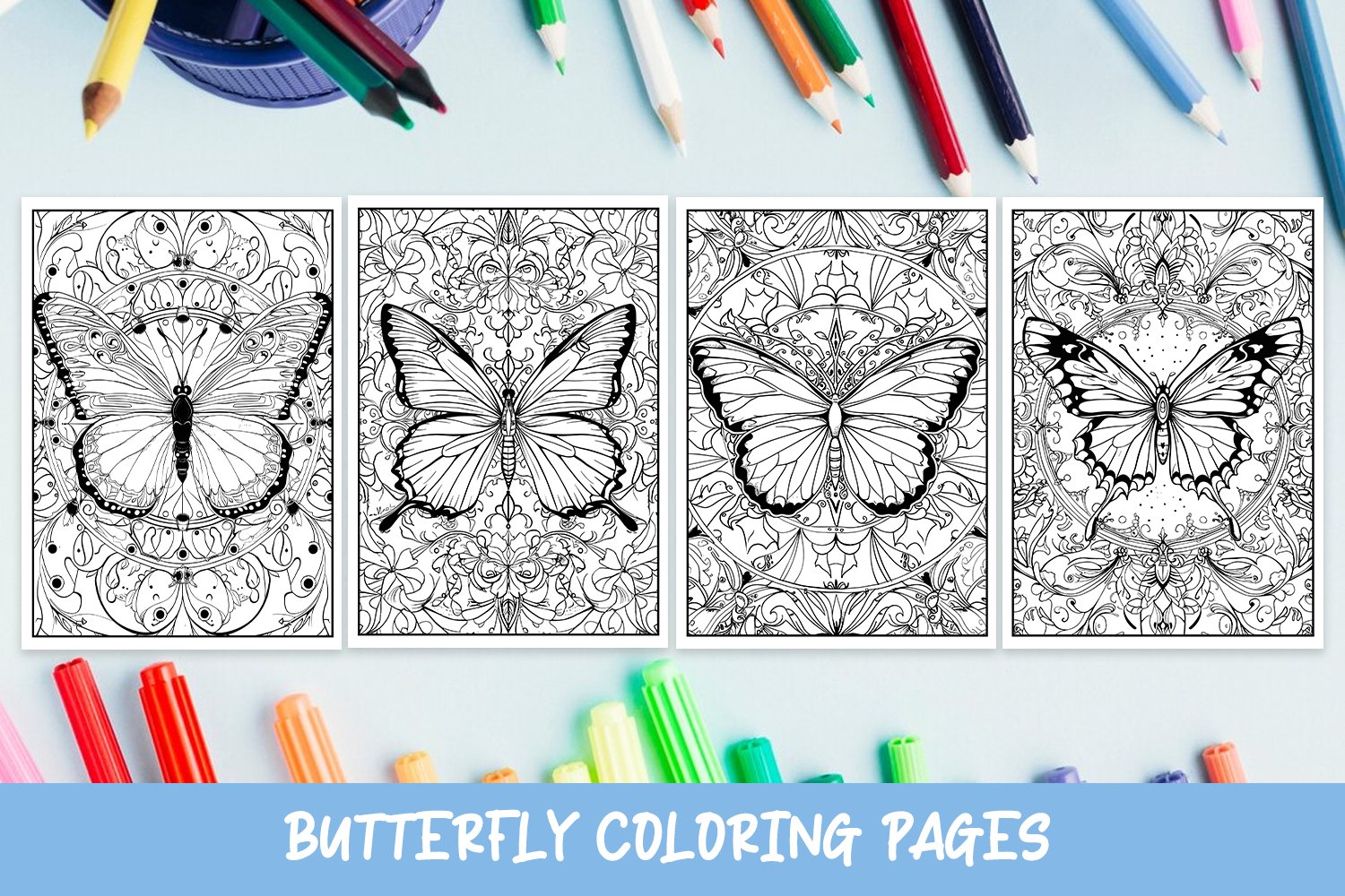 Cloring pages, Butterfly coloring page, coloring book, image size:1500x1000