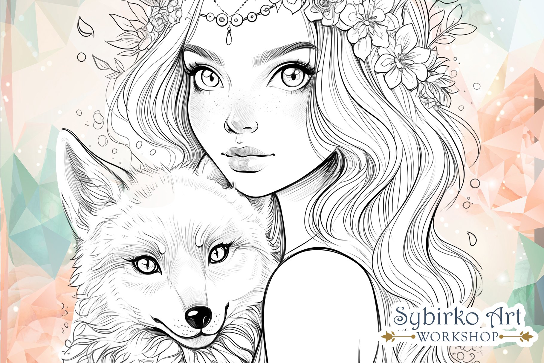 Anime Fox Girl coloring page - Download, Print or Color Online for Free, image size:1820x1214