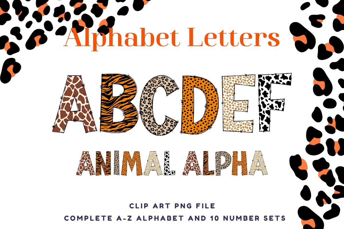 Animal Skin Doodle Alphabet Safari Hand Drawn (2753674) animal-skin-doodle-alphabet-safari-hand-drawn-2753674