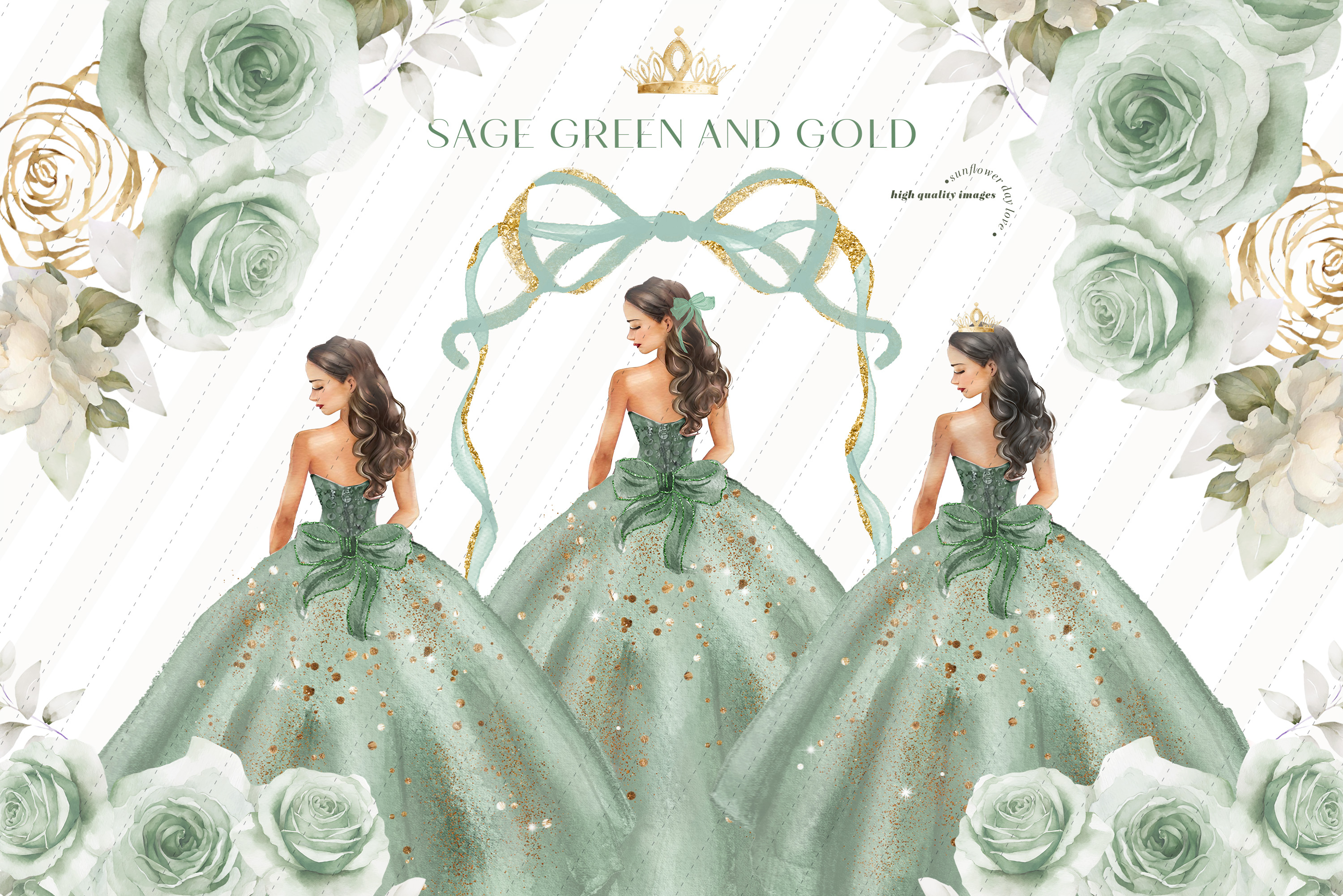 green emerald velvet dress Arlene Shimmer Gown main image 1