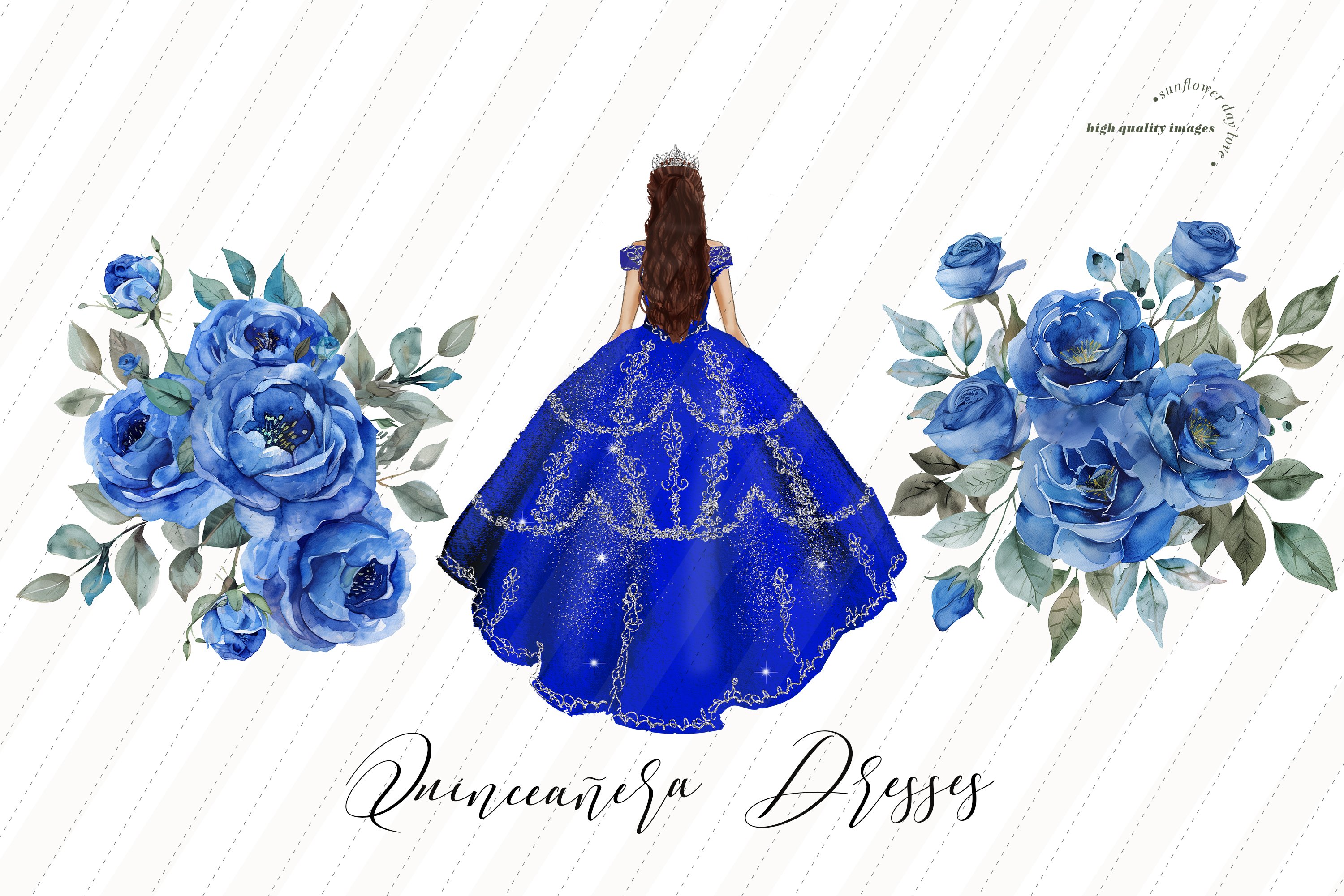 blue dress clipart Princess Navy Blue Dress Clipart Graphic by SunflowerLove Creative Fabrica