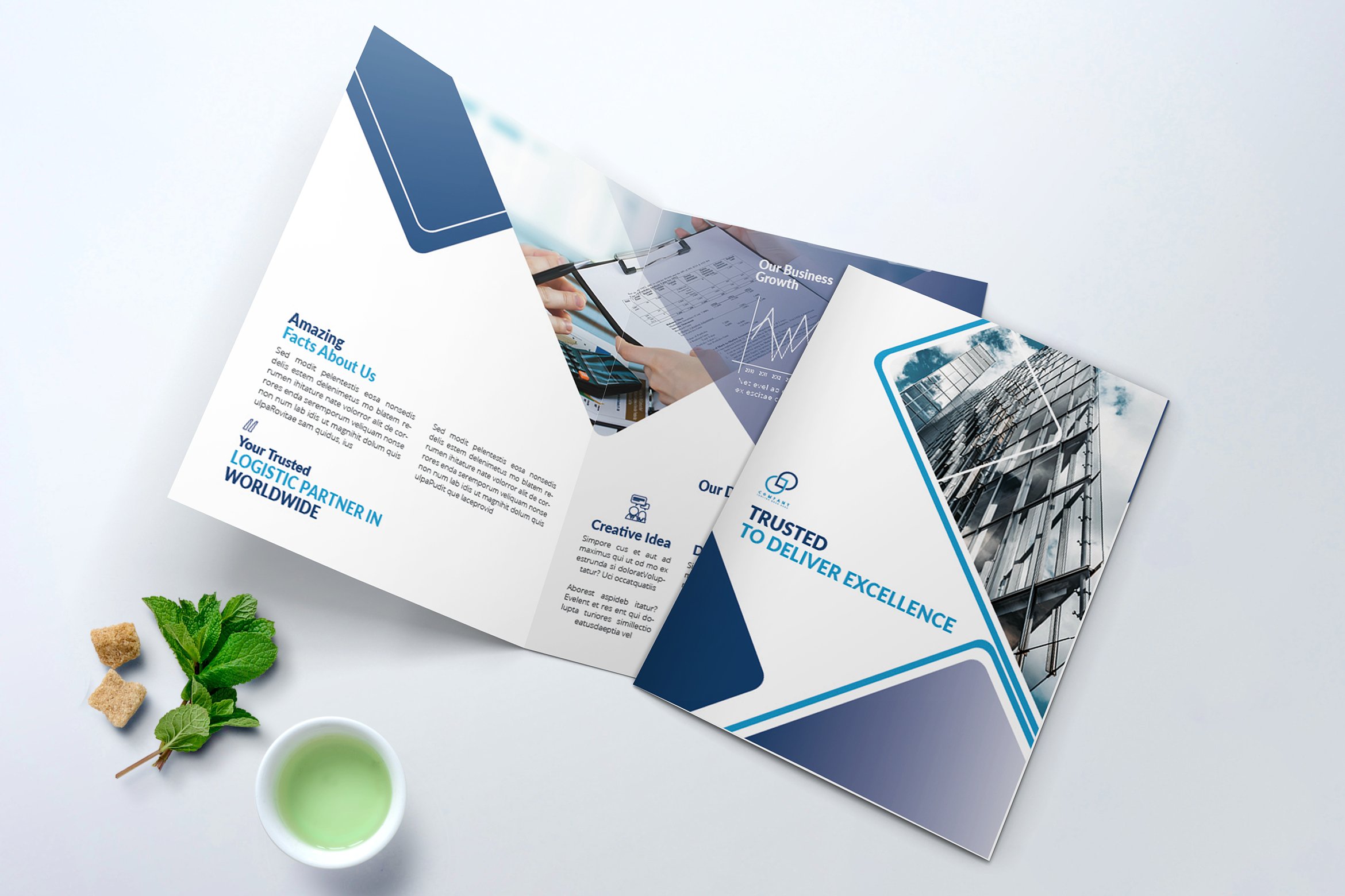 Bifold Business Brochure Template (2005080) | Brochures | Design Bundles