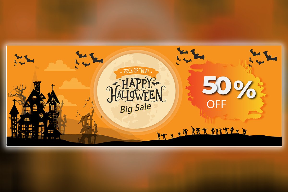 Halloween Sale Banner Template (2240506) Customizable Templates