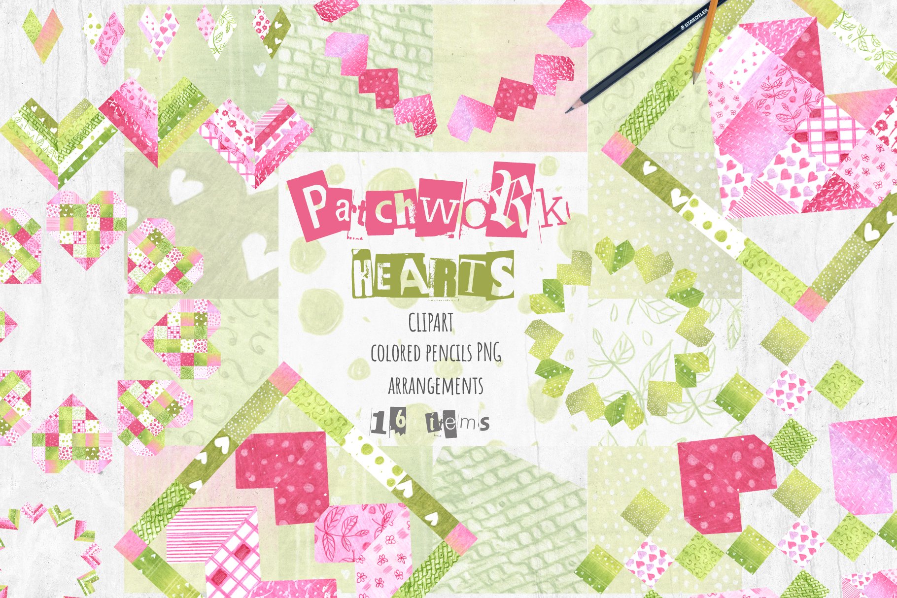 Quilt heart clipart. Patchwork heart. Wreaths \u0026 arrangements, image size:1820x1214