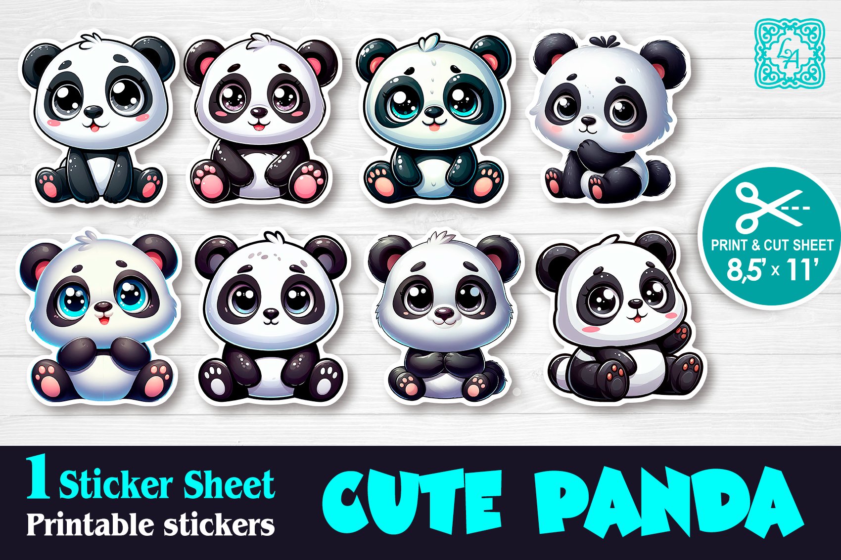 Cute Panda Stickers