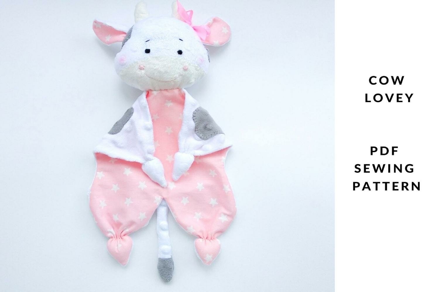 cow-baby-lovey-pdf-sewing-pattern for Free Printable Cow Sewing Pattern Cow baby lovey PDF sewing pattern for Free Printable Cow Sewing Pattern