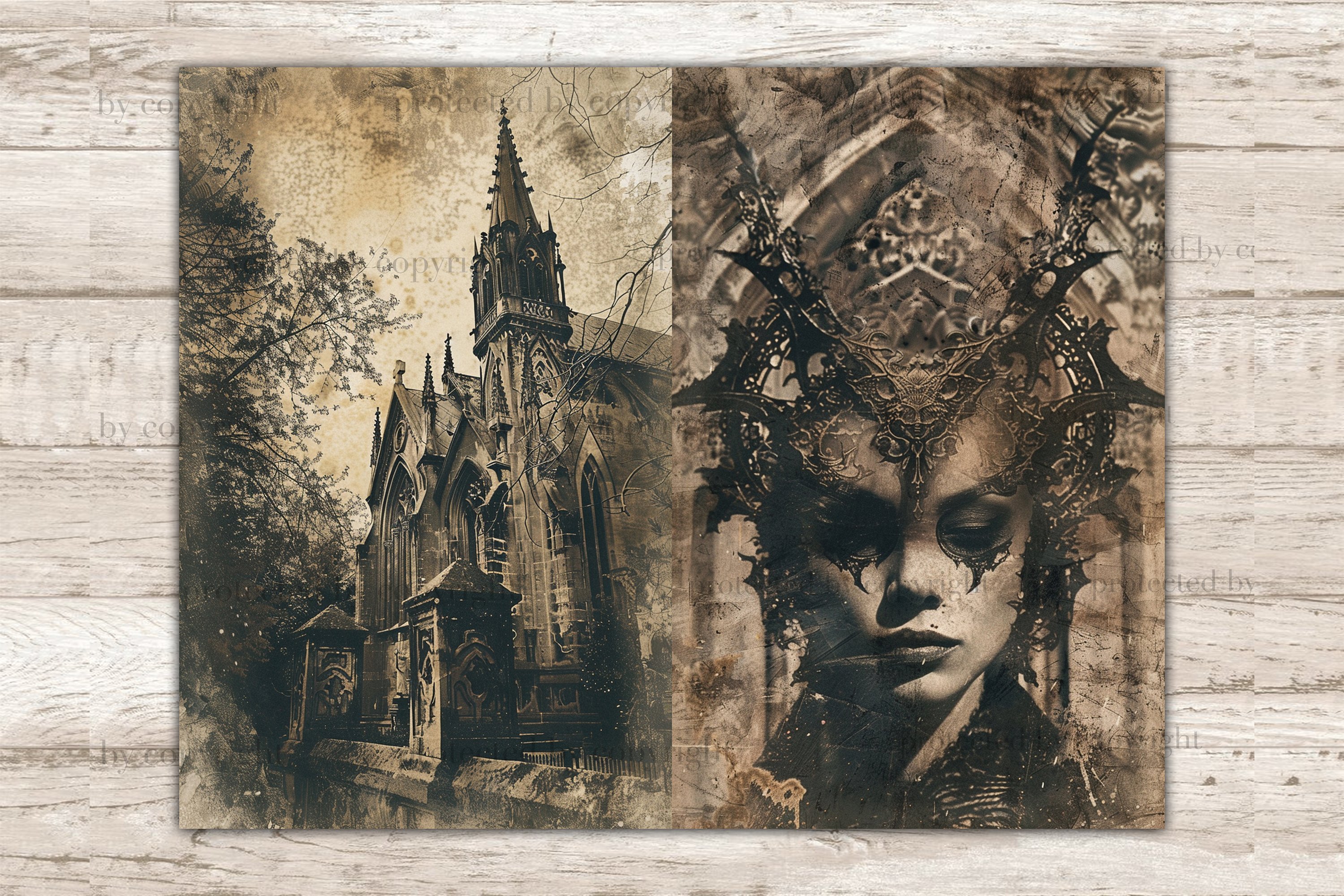 Creepy Junk Journal Paper | Vintage Photo Printable