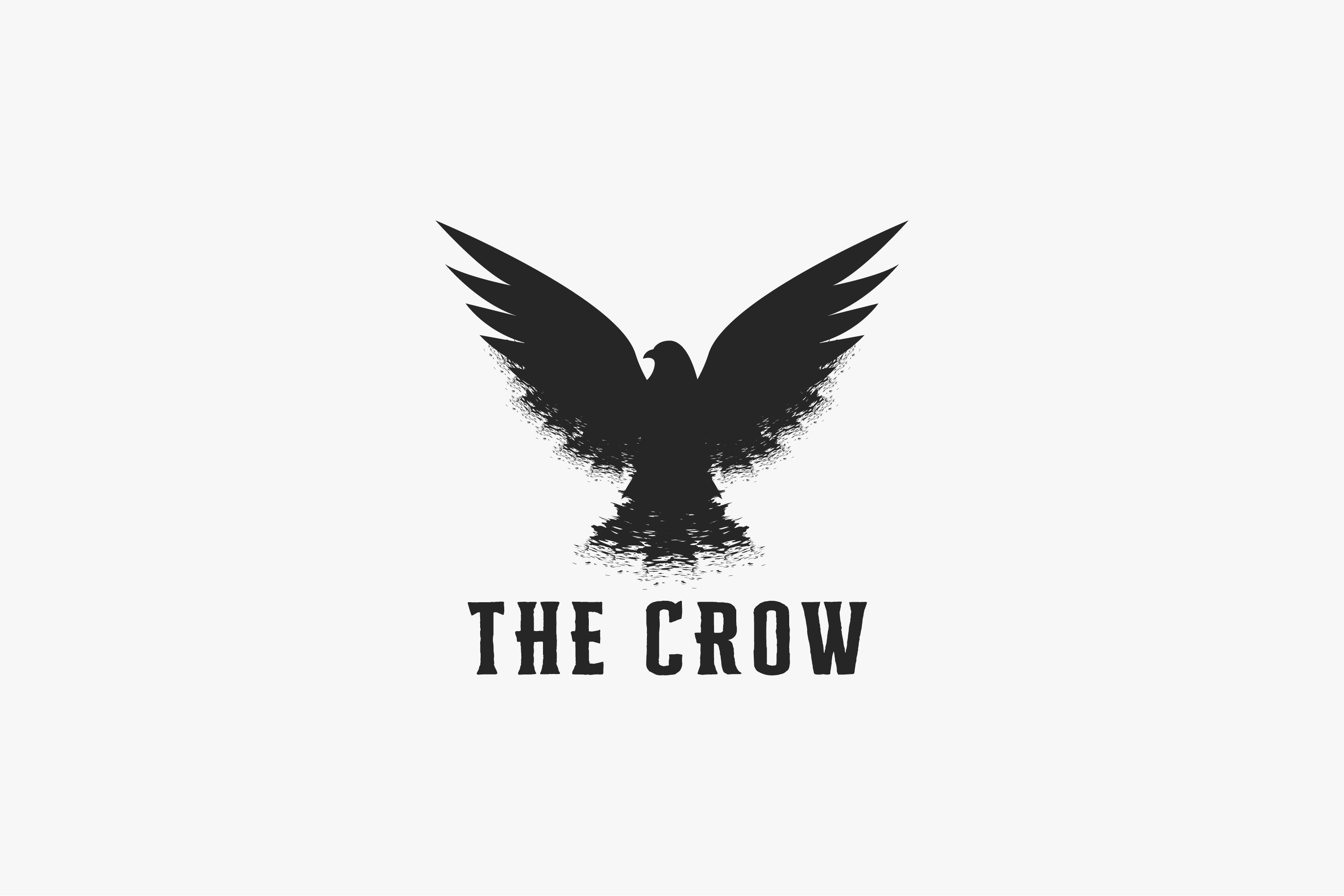 Crow プロフ必読 Vintage dirty retro flying crow logo