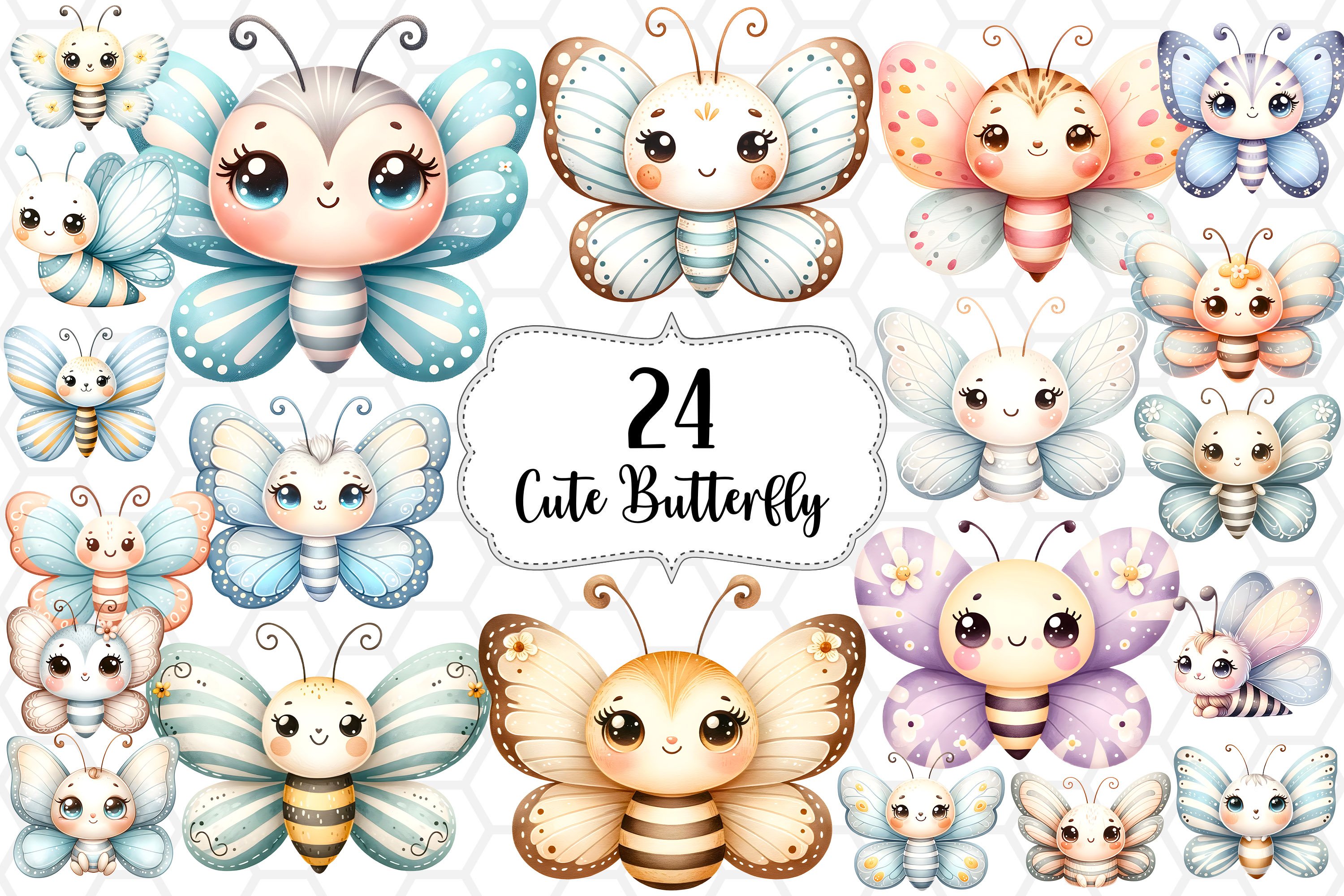 Cute Butterfly Cliparts, Butterfly Sublimation Bundle, image size:3000x2000