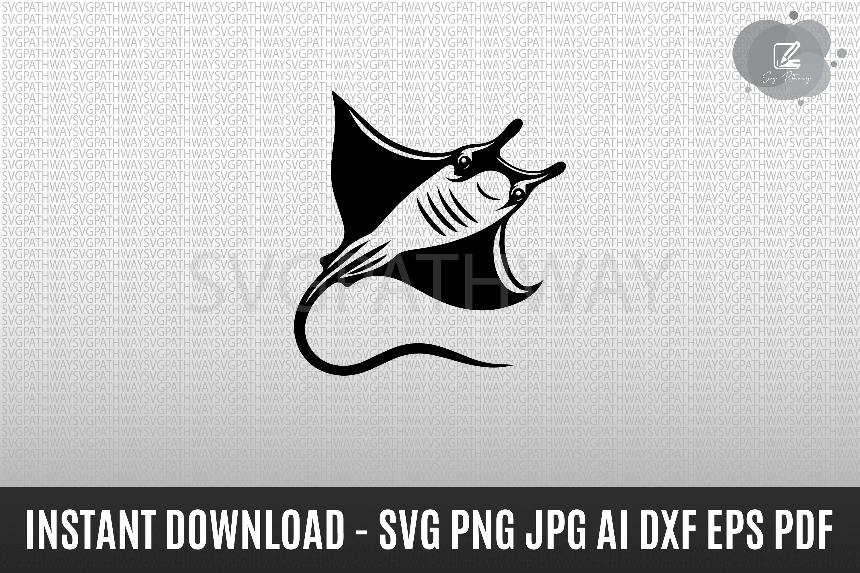 Cute Manta Ray SVG (3555194)