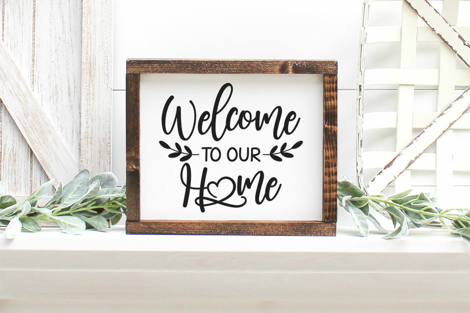 Welcome to Joyful Home, timbro trasparente con scrittaI Love You